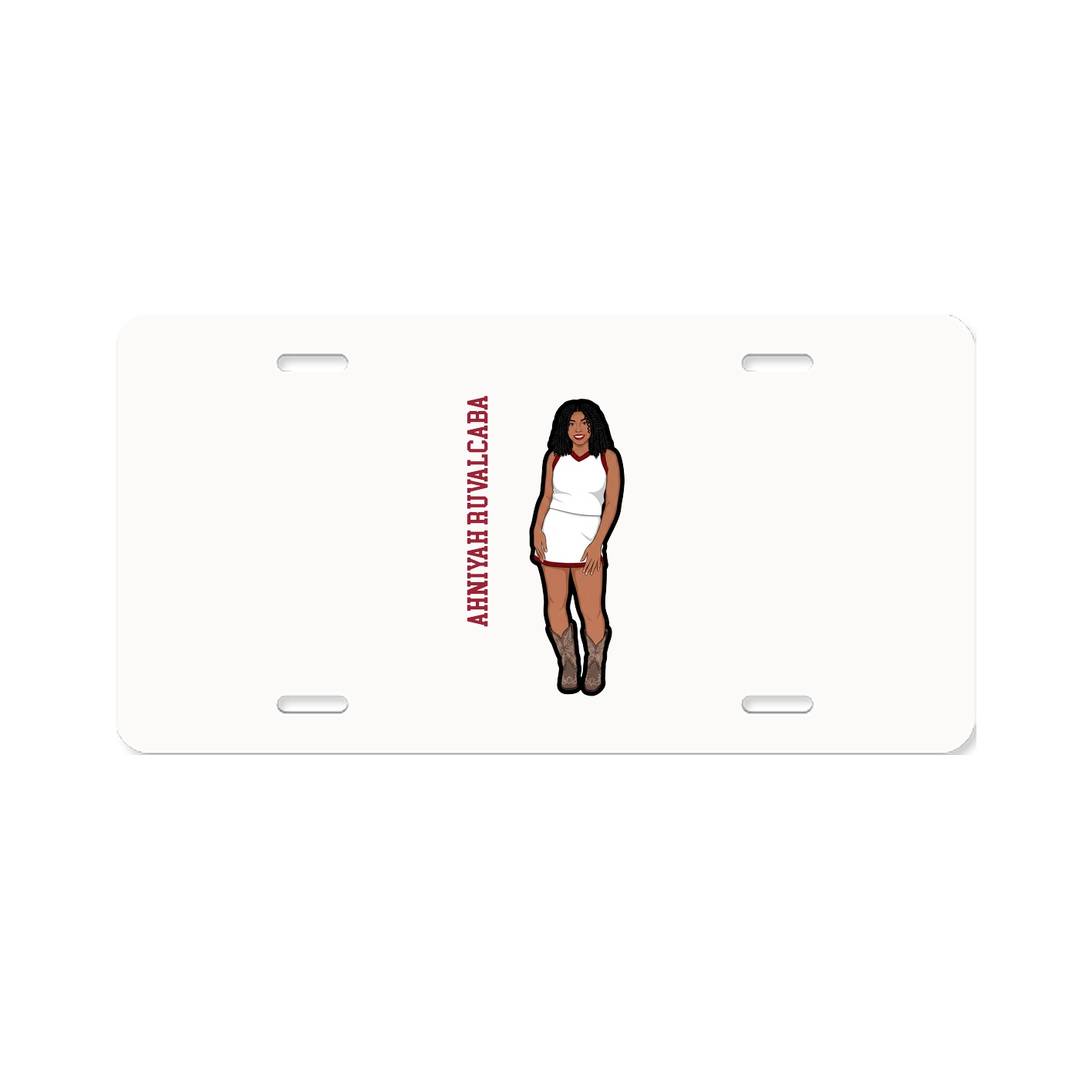 License Plate — Name Vertical in Classic