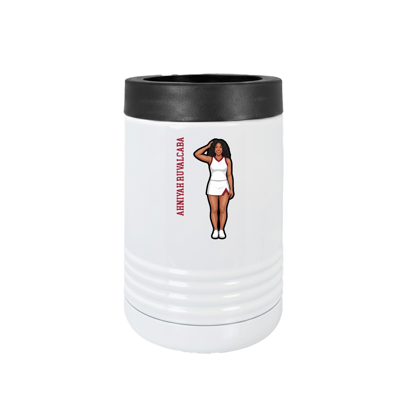 Beverage Holder — Name Vertical in White