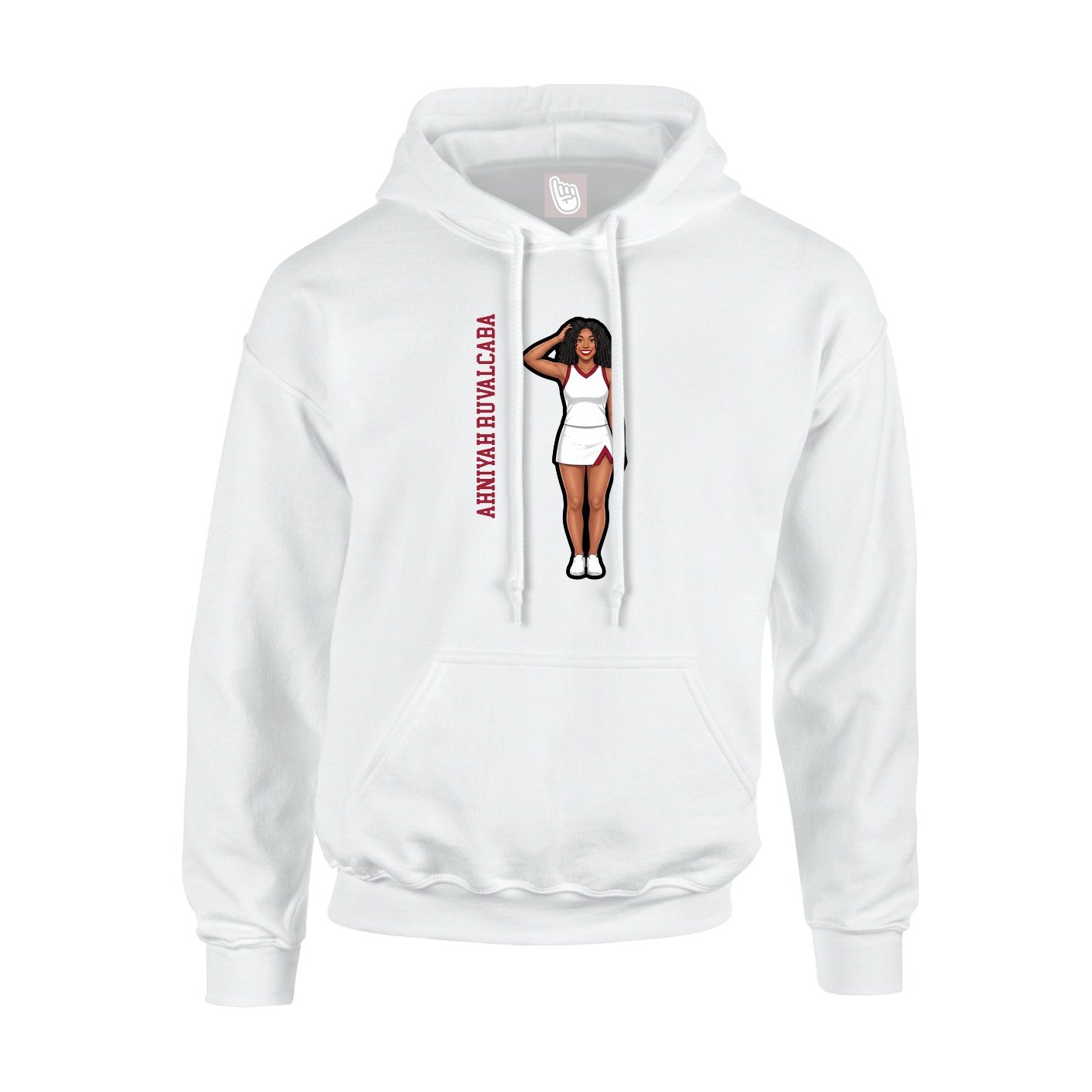 Hoodie — Name Vertical in White