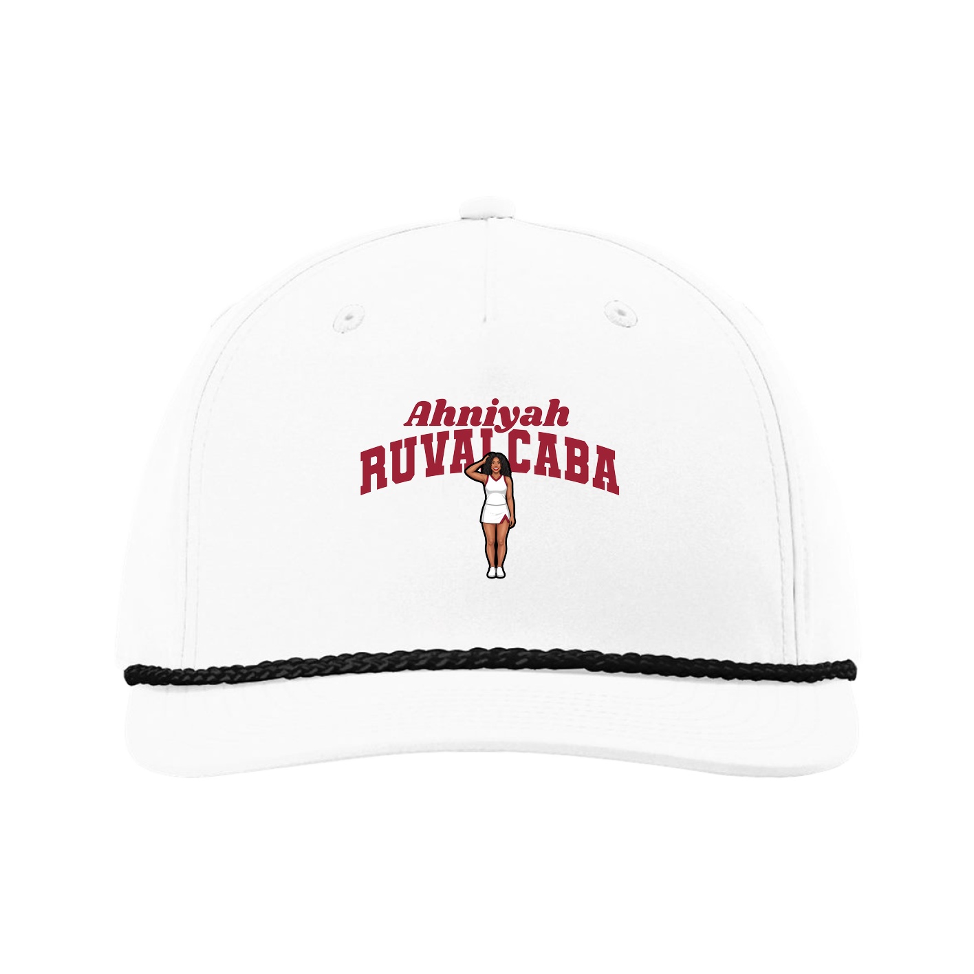 Five-Panel Classic Rope Cap — Signature Arch in White