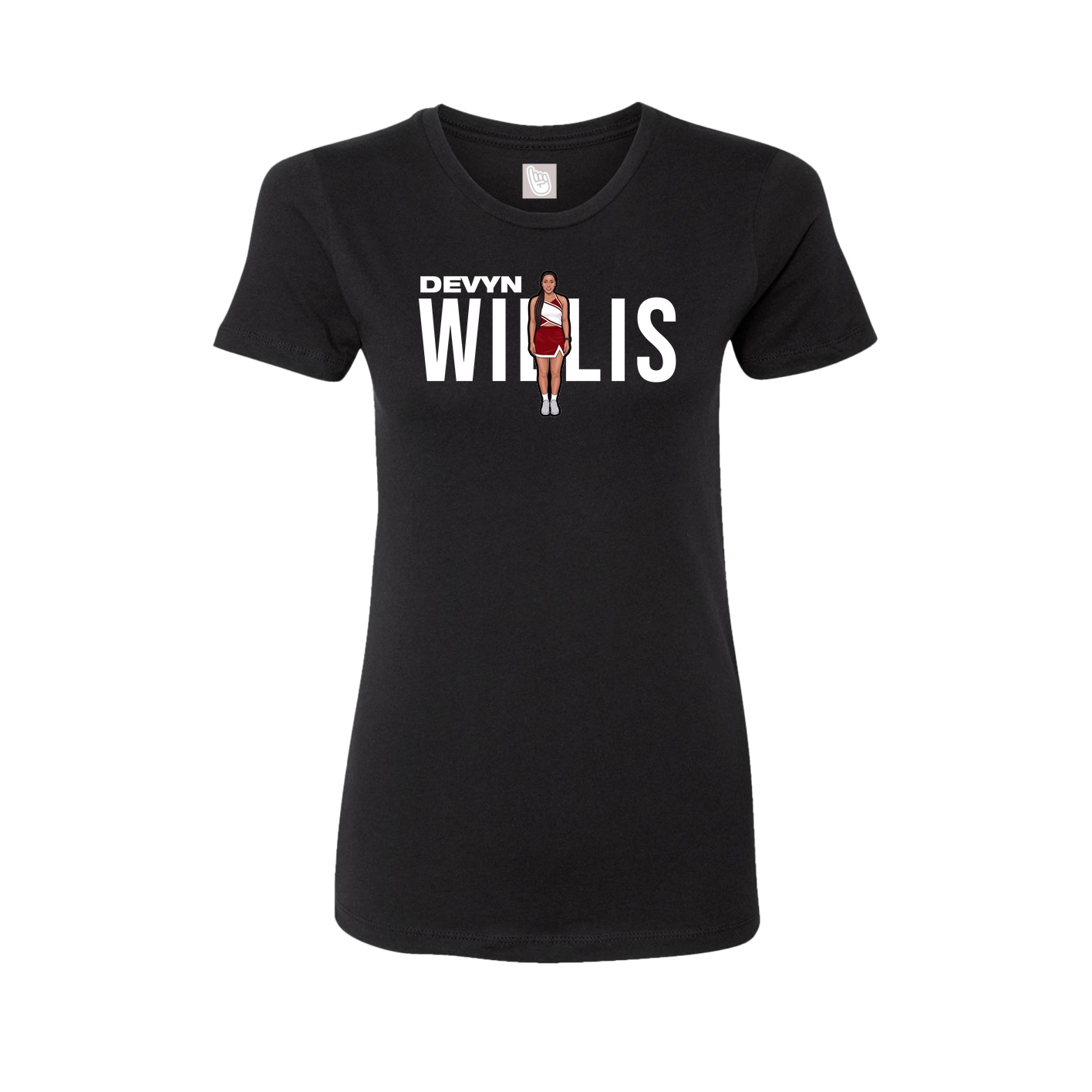 Fitted Women's Tee — Player Name in Black