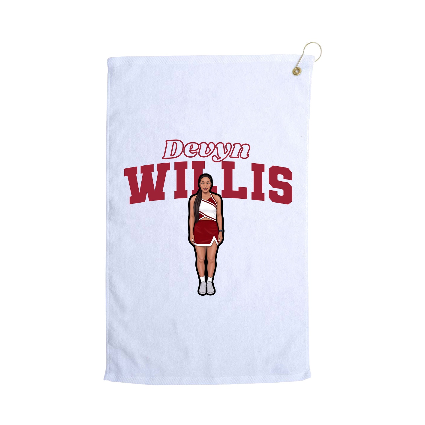 Golf Towel — Name Arch in White