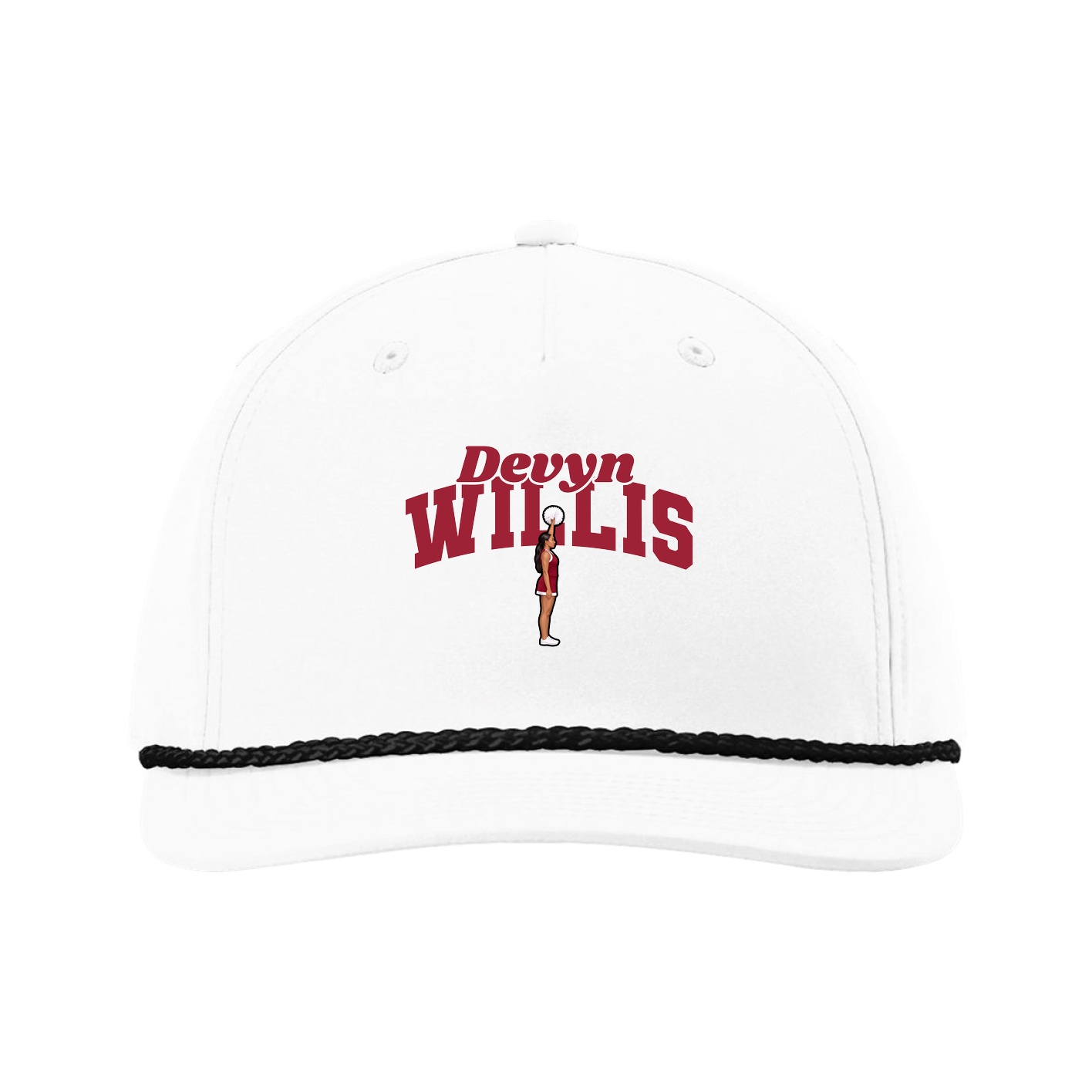 Five-Panel Classic Rope Cap — Signature Arch in White