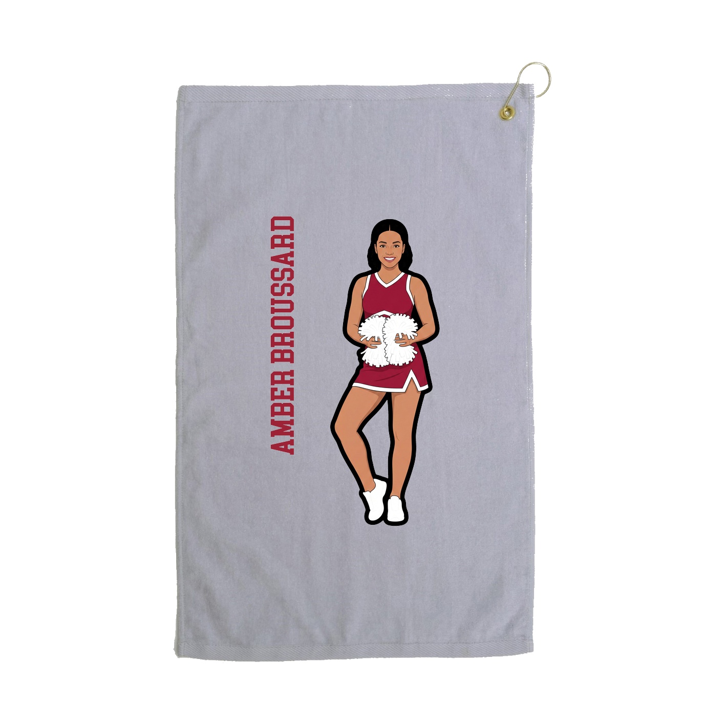 Golf Towel — Name Vertical in Grey