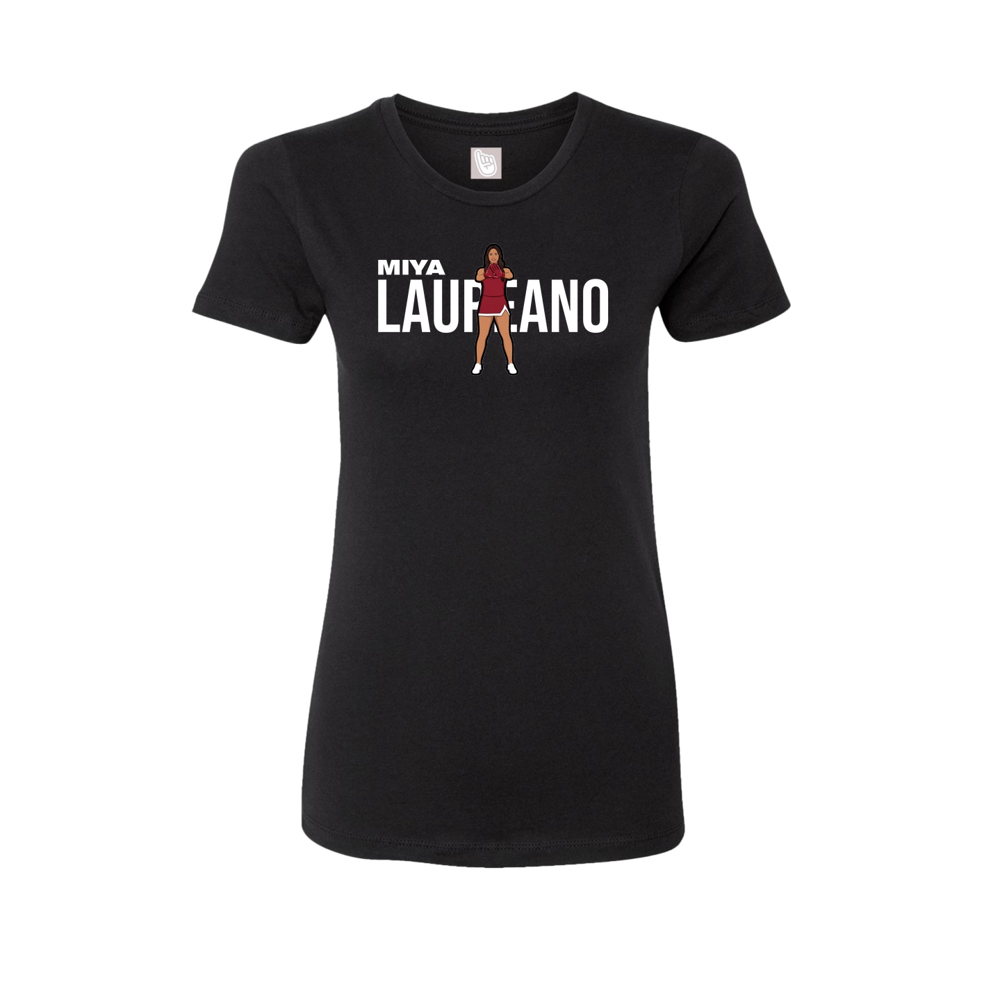 Fitted Women's Tee — Player Name in Black