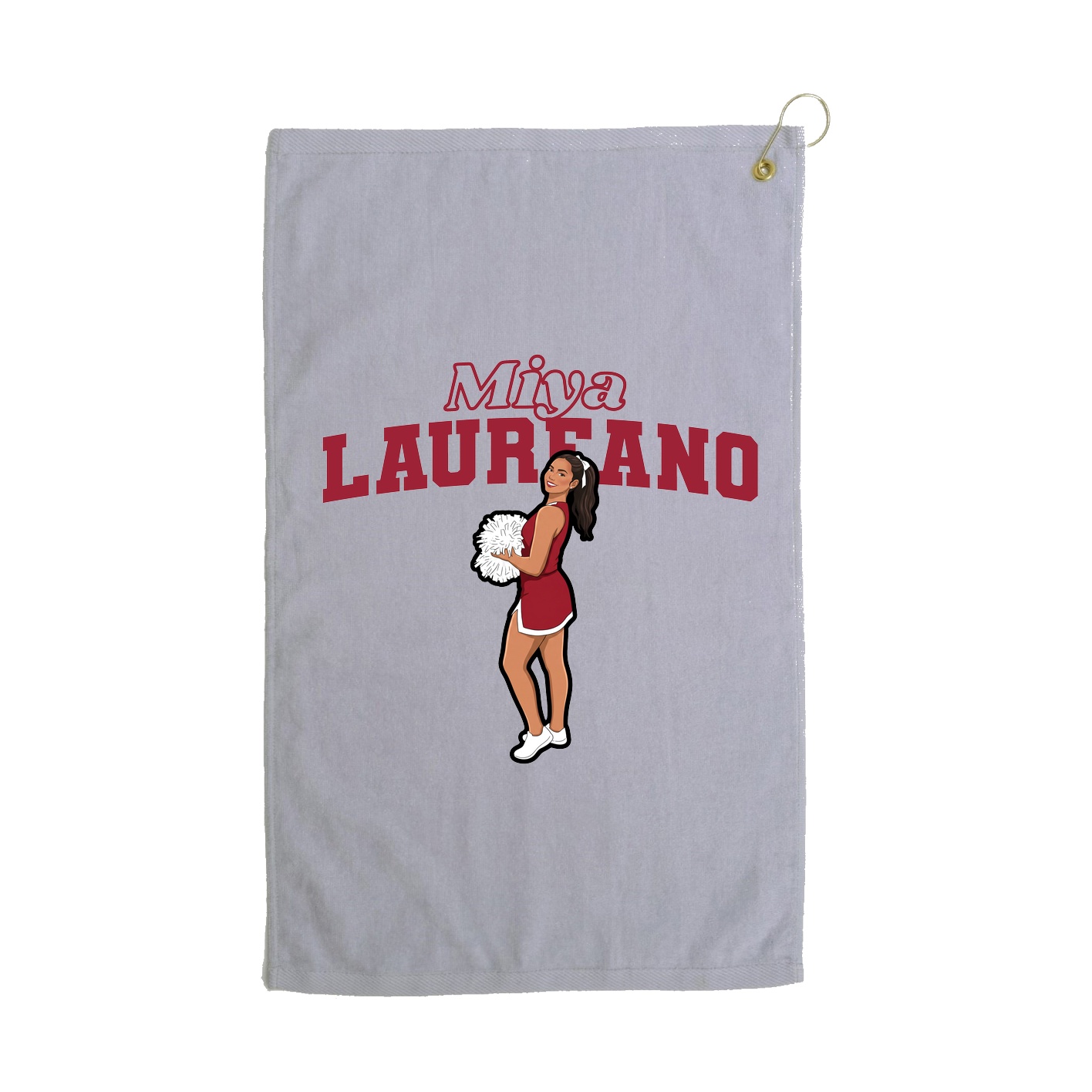 Golf Towel — Name Arch in Grey