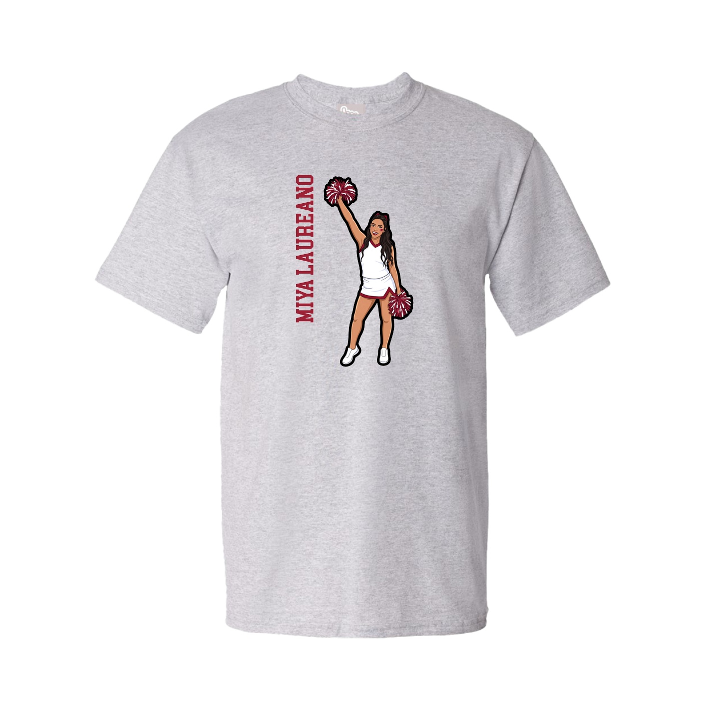 Youth Tee — Name Vertical in Grey