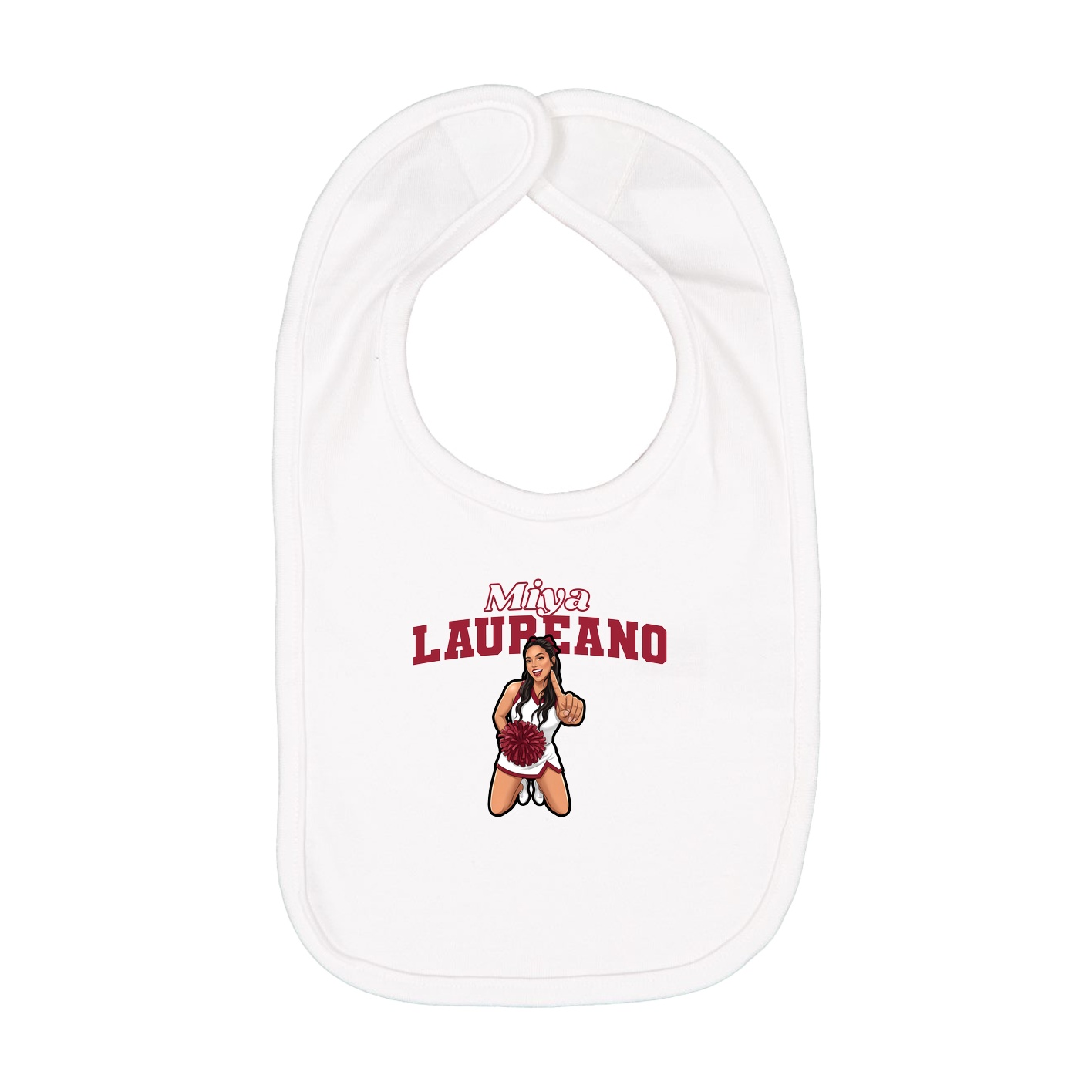 Infant Bib — Name Arch in White