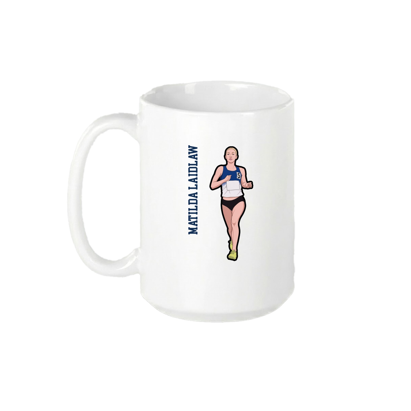 15oz Coffee Mug — Name Vertical in White