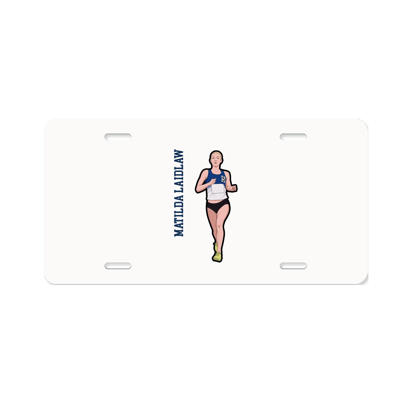 License Plate — Name Vertical in Classic