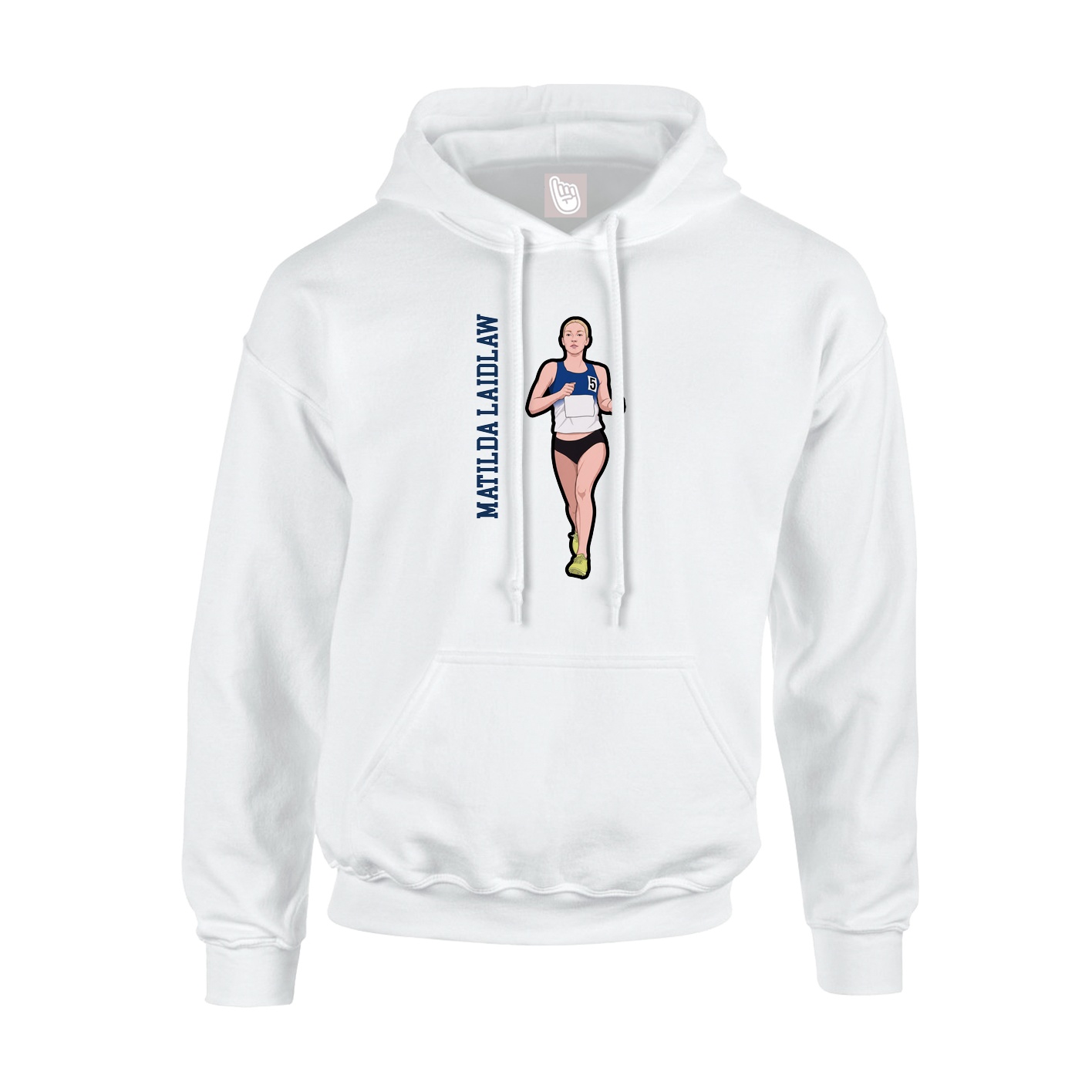 Youth Hoodie — Name Vertical in White