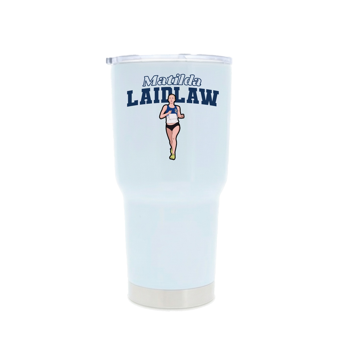 30oz Stainless Steel Tumbler — Name Arch in White