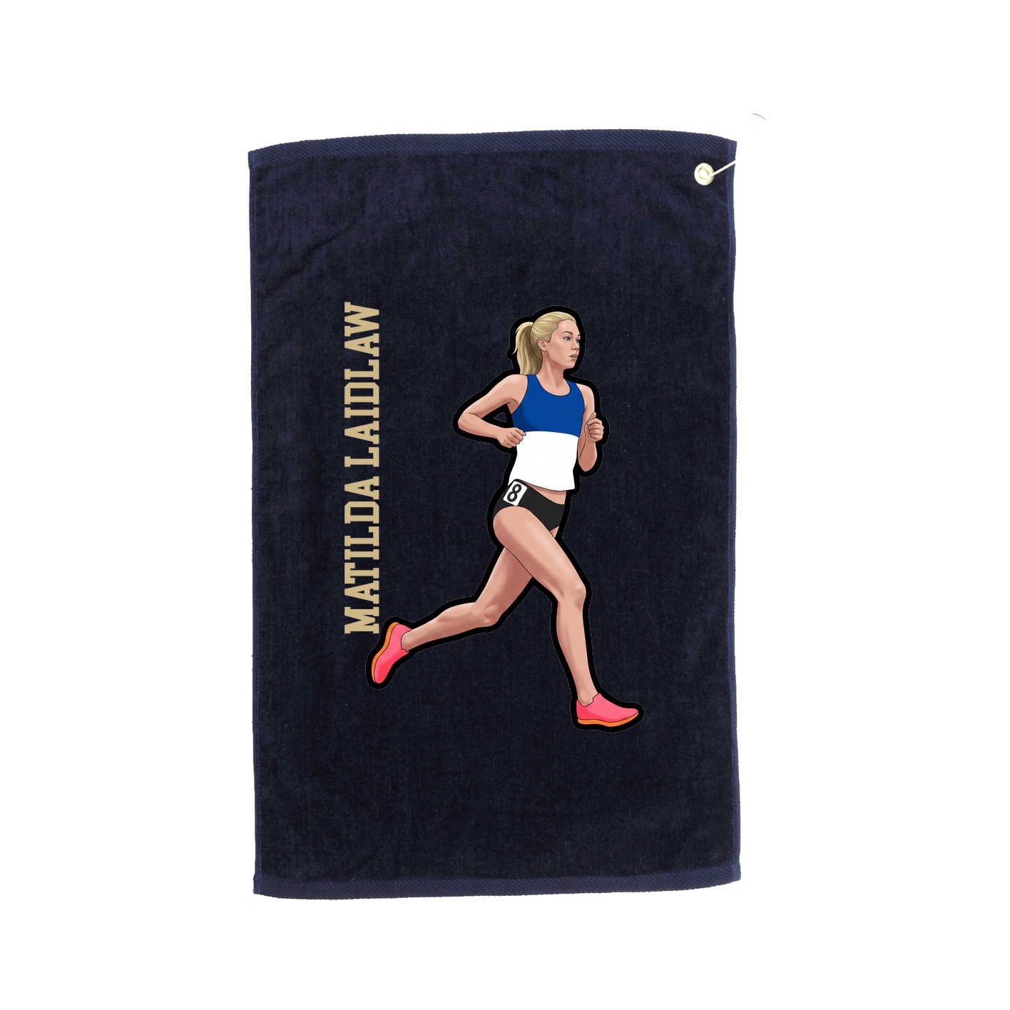 Golf Towel — Name Vertical in Navy