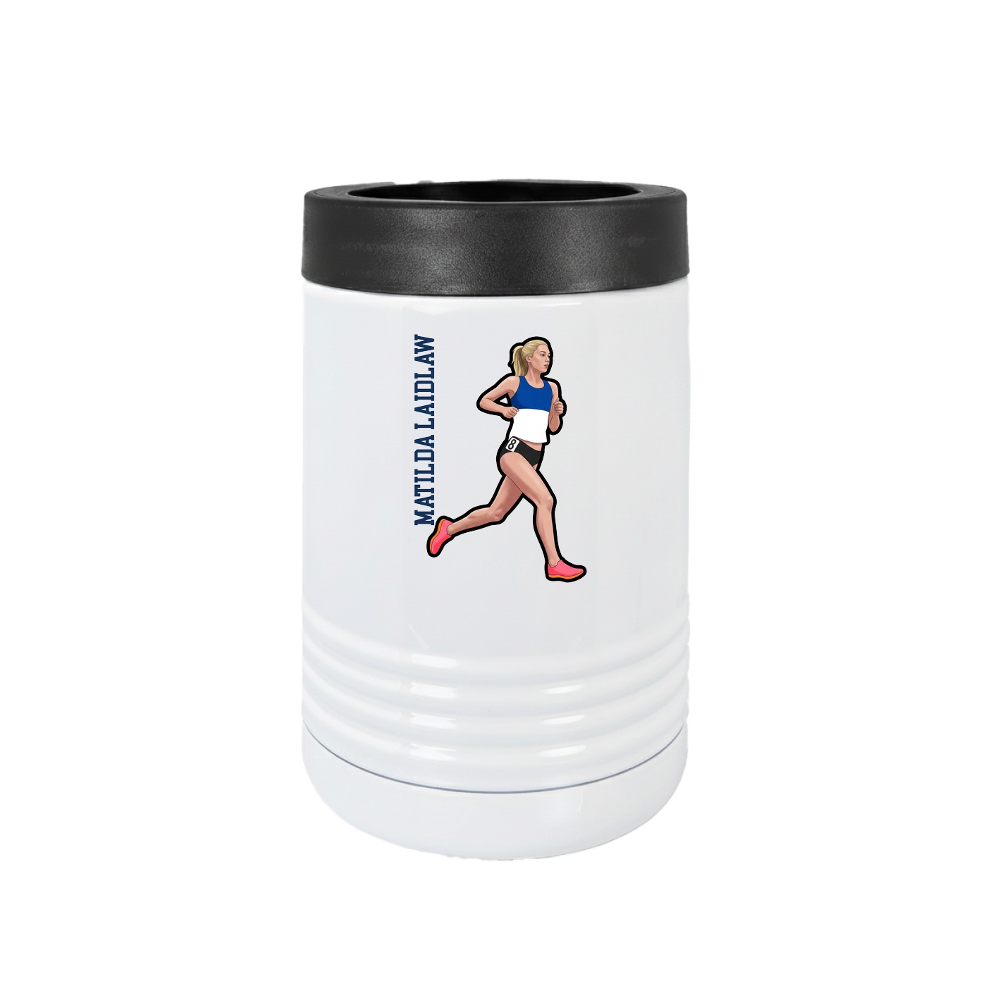 Beverage Holder — Name Vertical in White