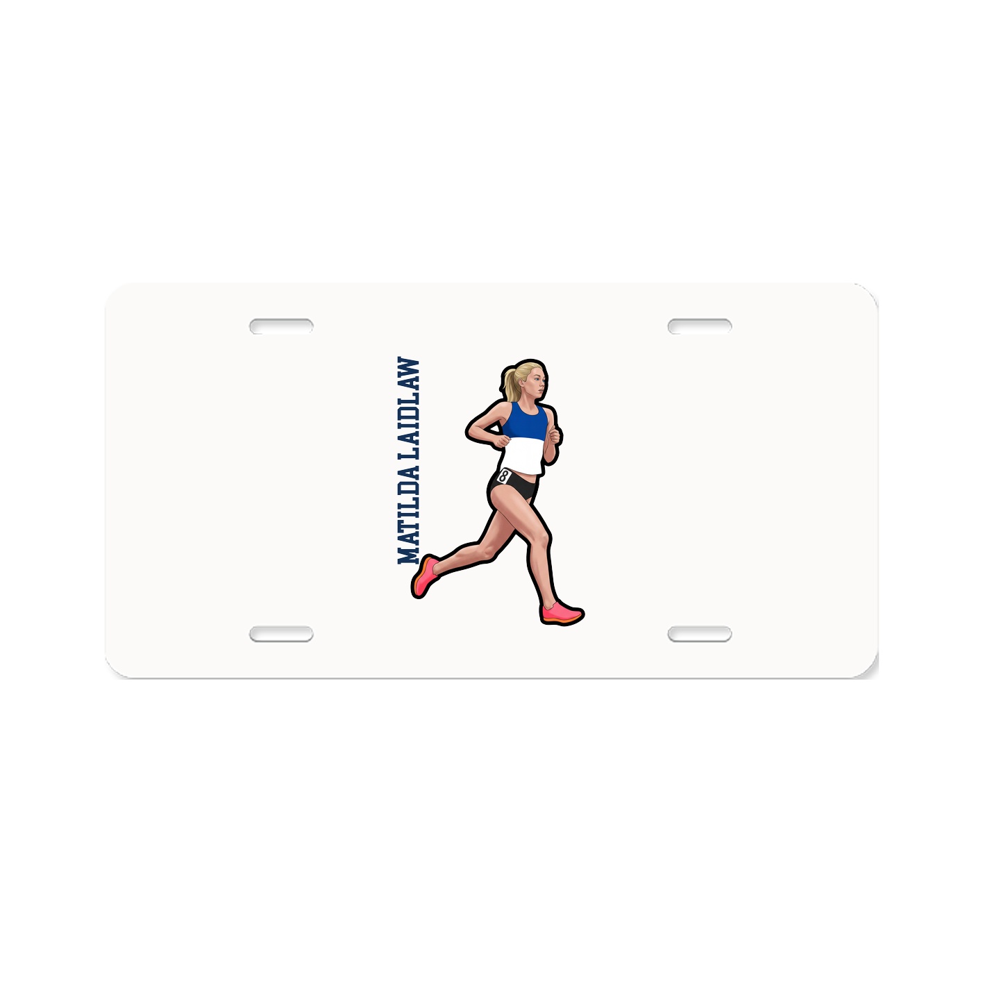 License Plate — Name Vertical in Classic