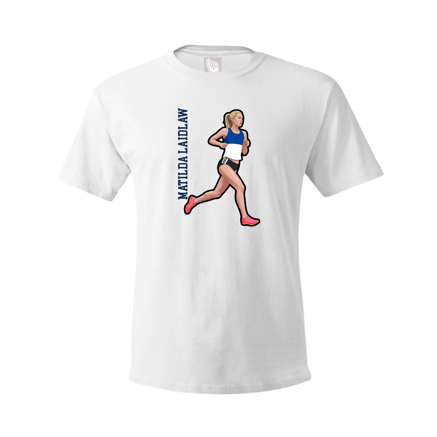 Tee — Name Vertical in White