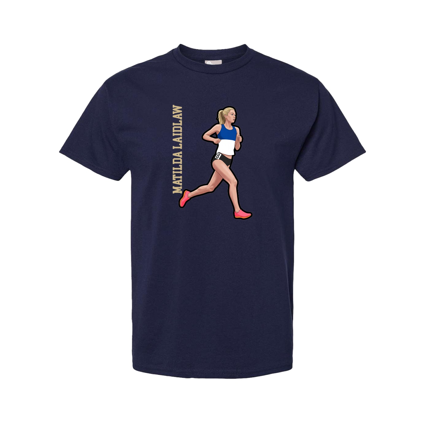 Youth Tee — Name Vertical in Navy