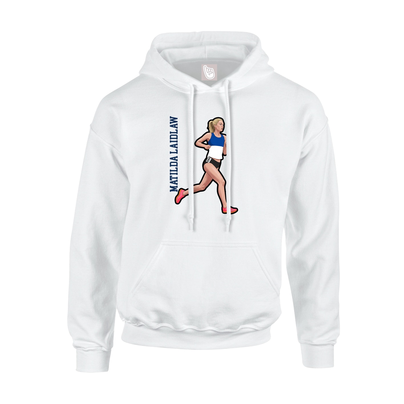 Hoodie — Name Vertical in White