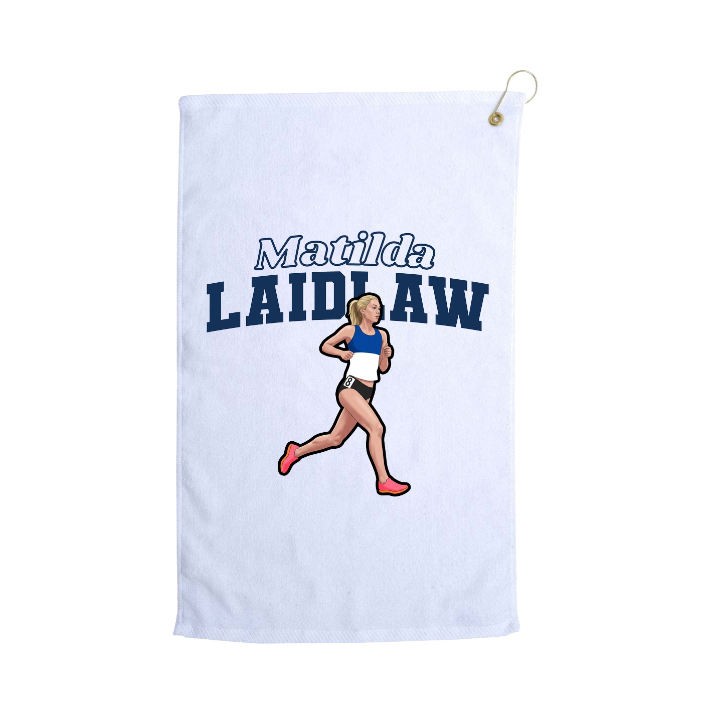 Golf Towel — Name Arch in White