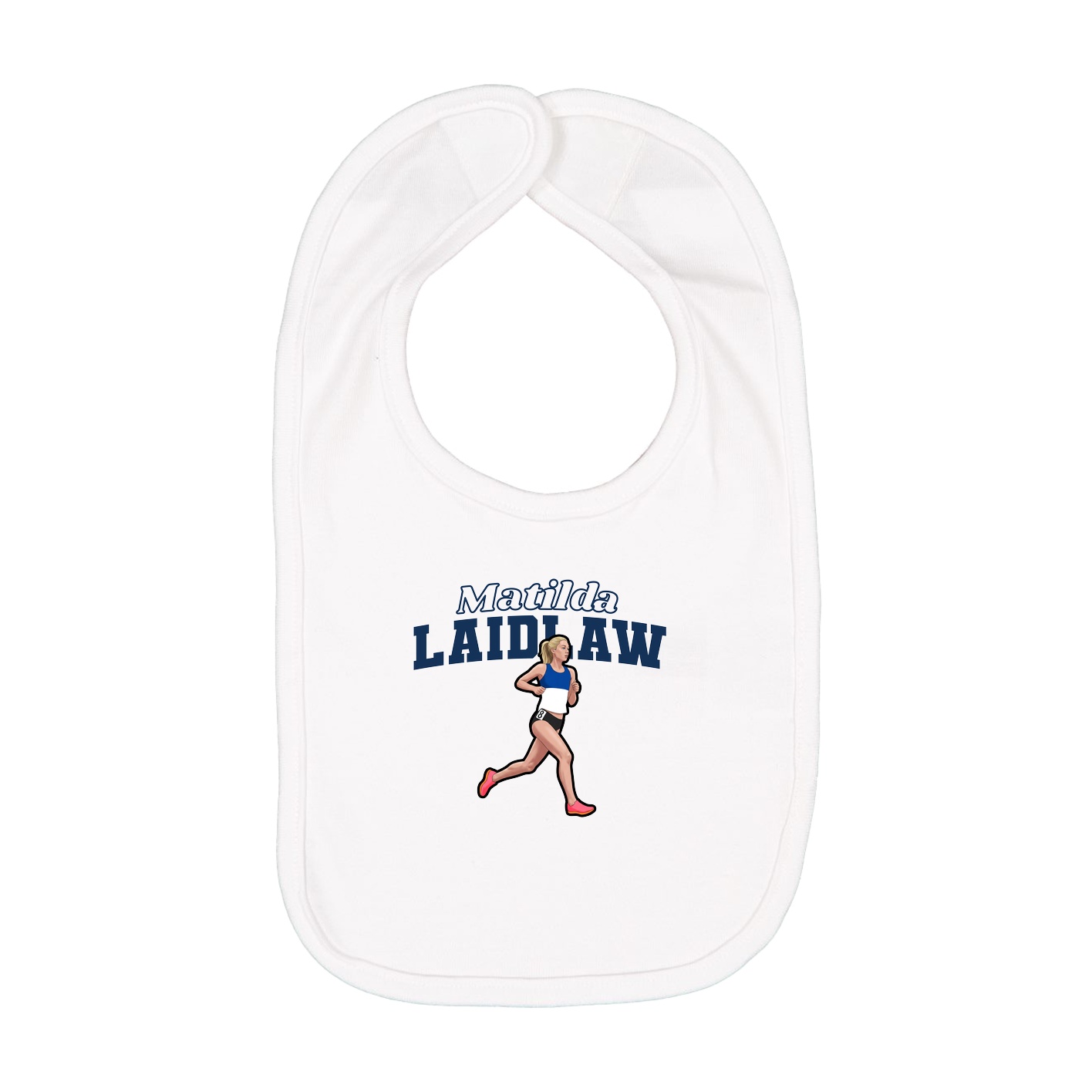 Infant Bib — Name Arch in White