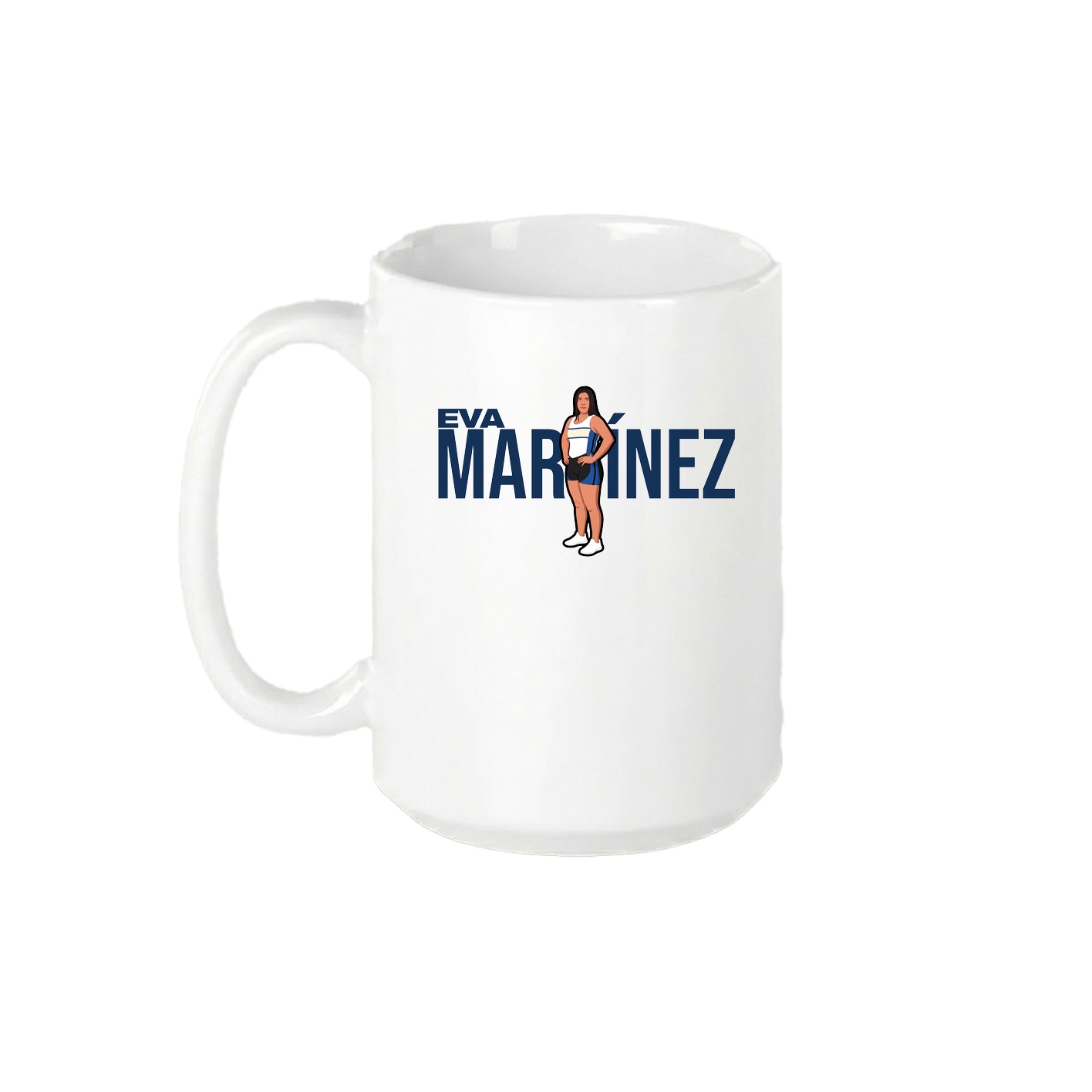15oz Coffee Mug — Player Name in White
