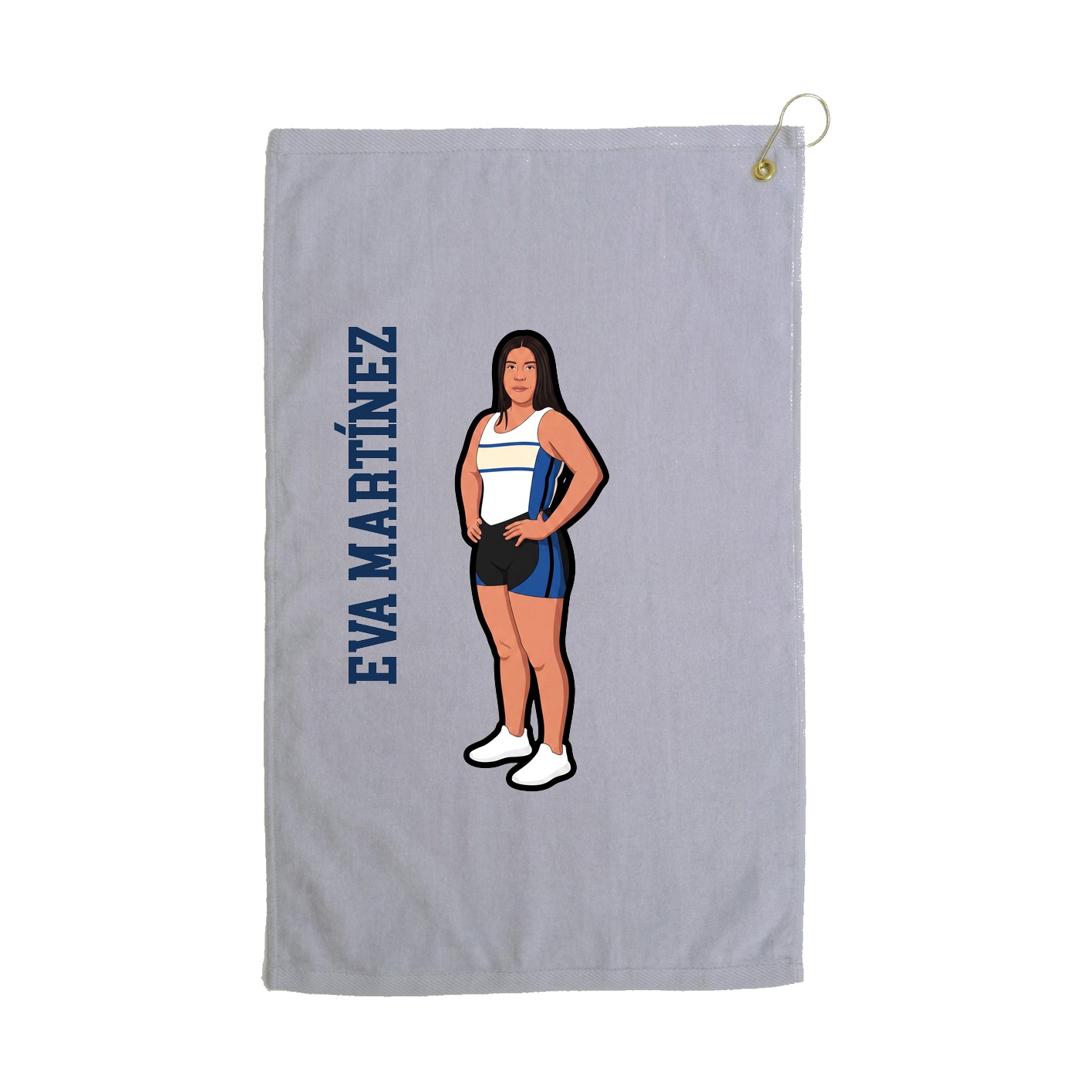 Golf Towel — Name Vertical in Grey