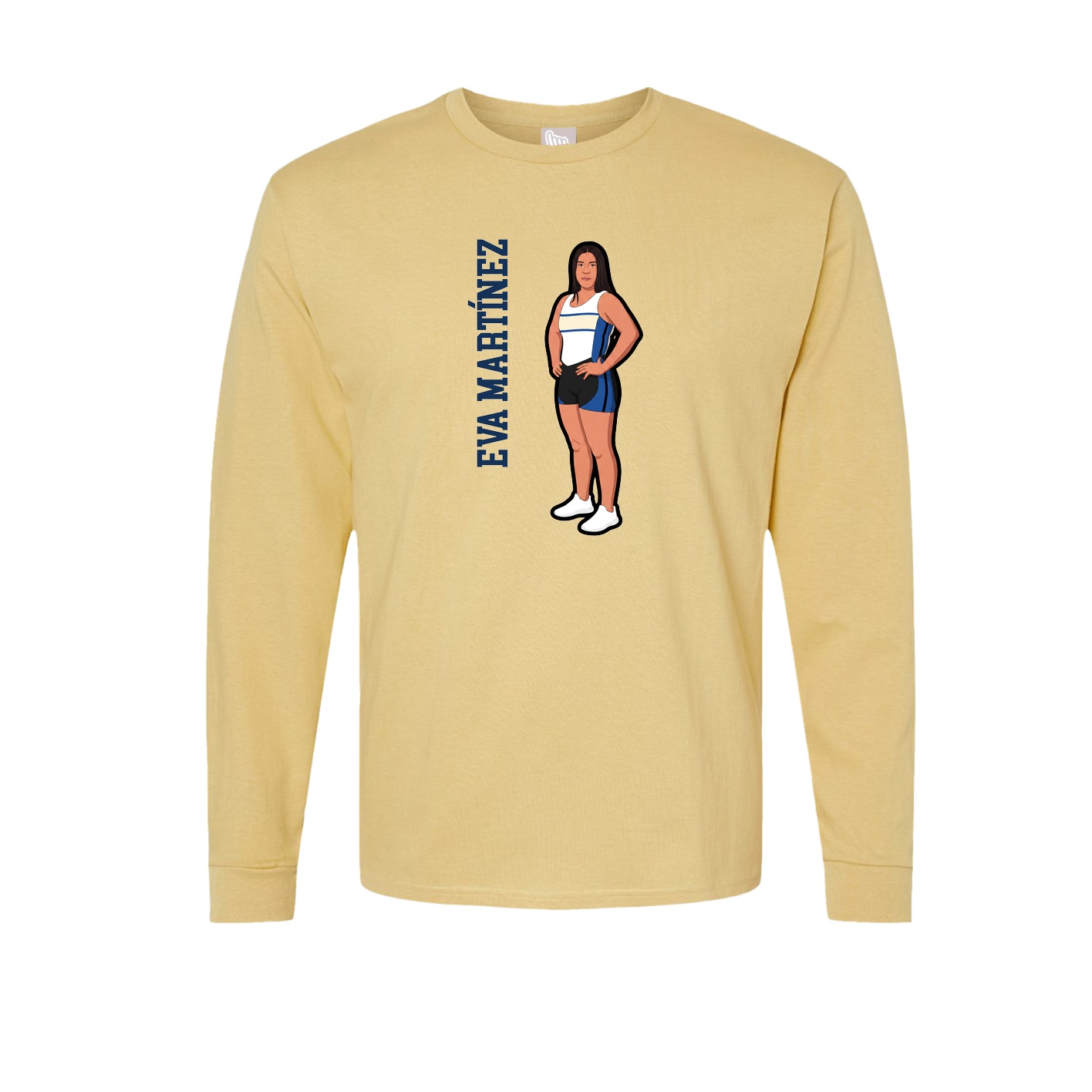 Long Sleeve Tee — Name Vertical in Vegas Gold