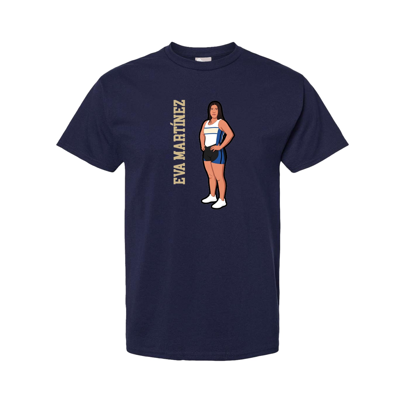 Youth Tee — Name Vertical in Navy
