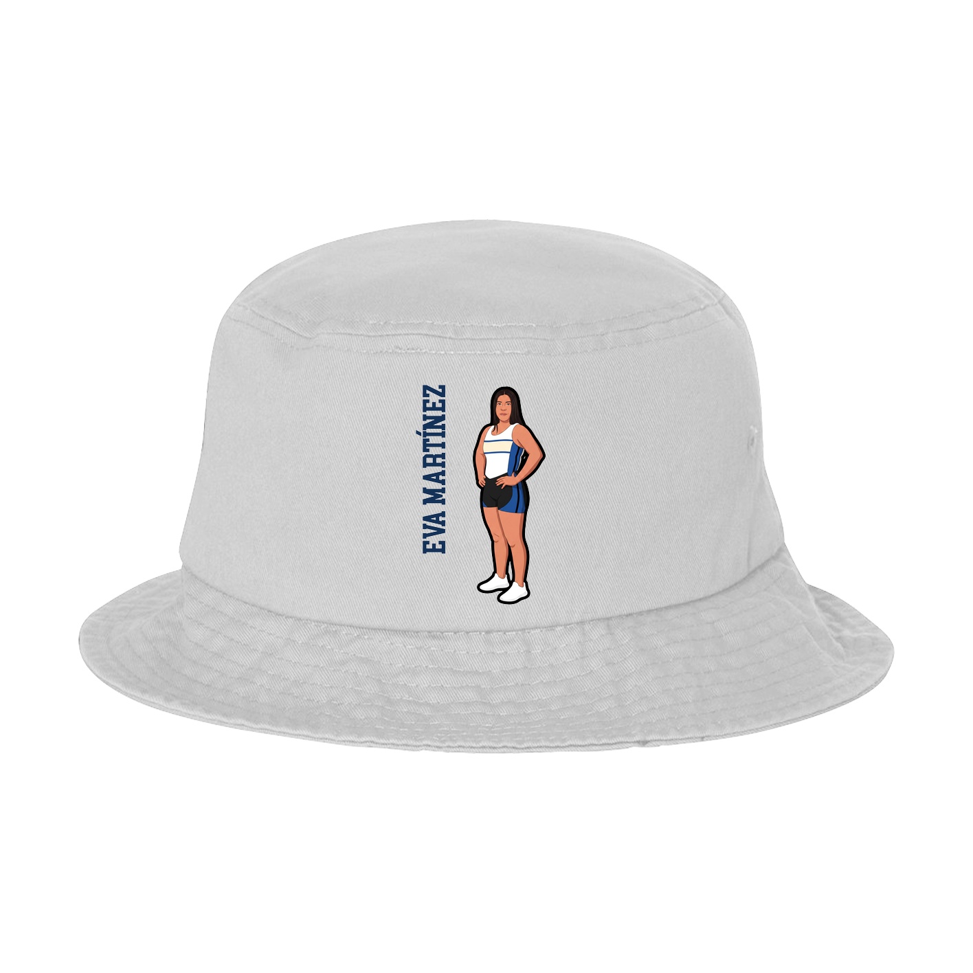 Bucket Cap — Name Vertical in White