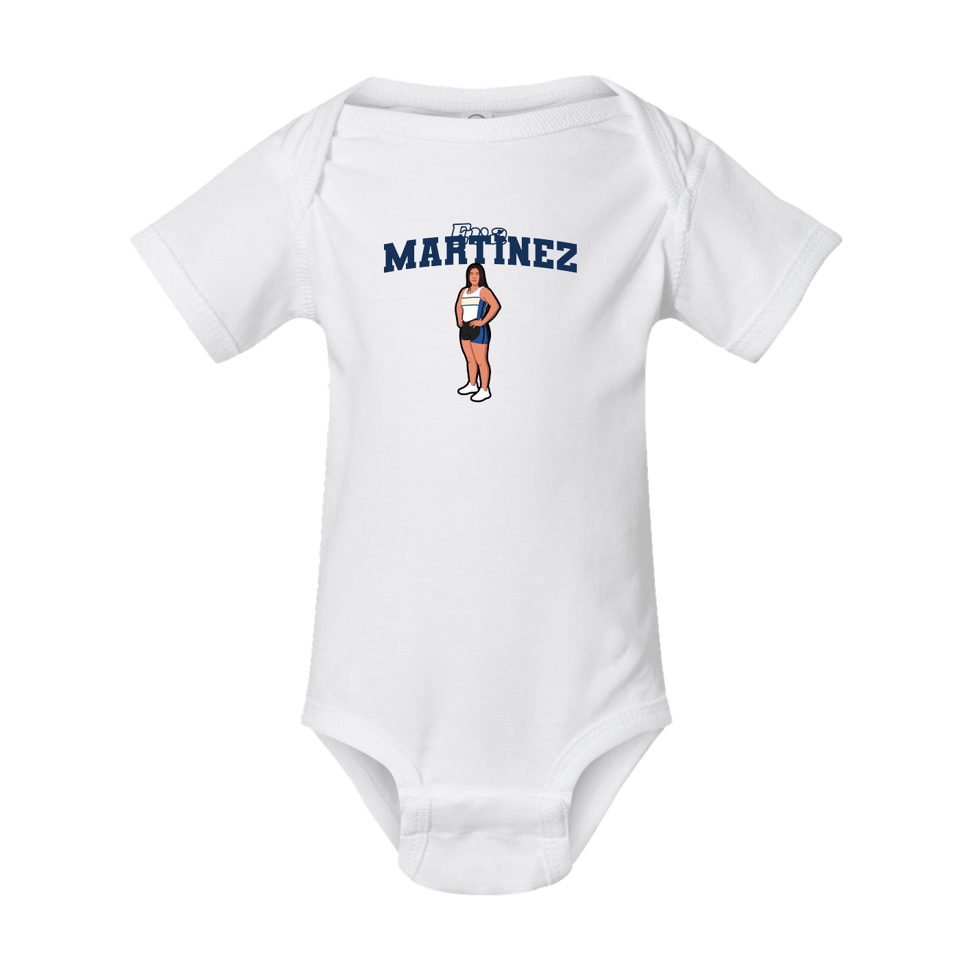 Baby Onesie — Name Arch in White