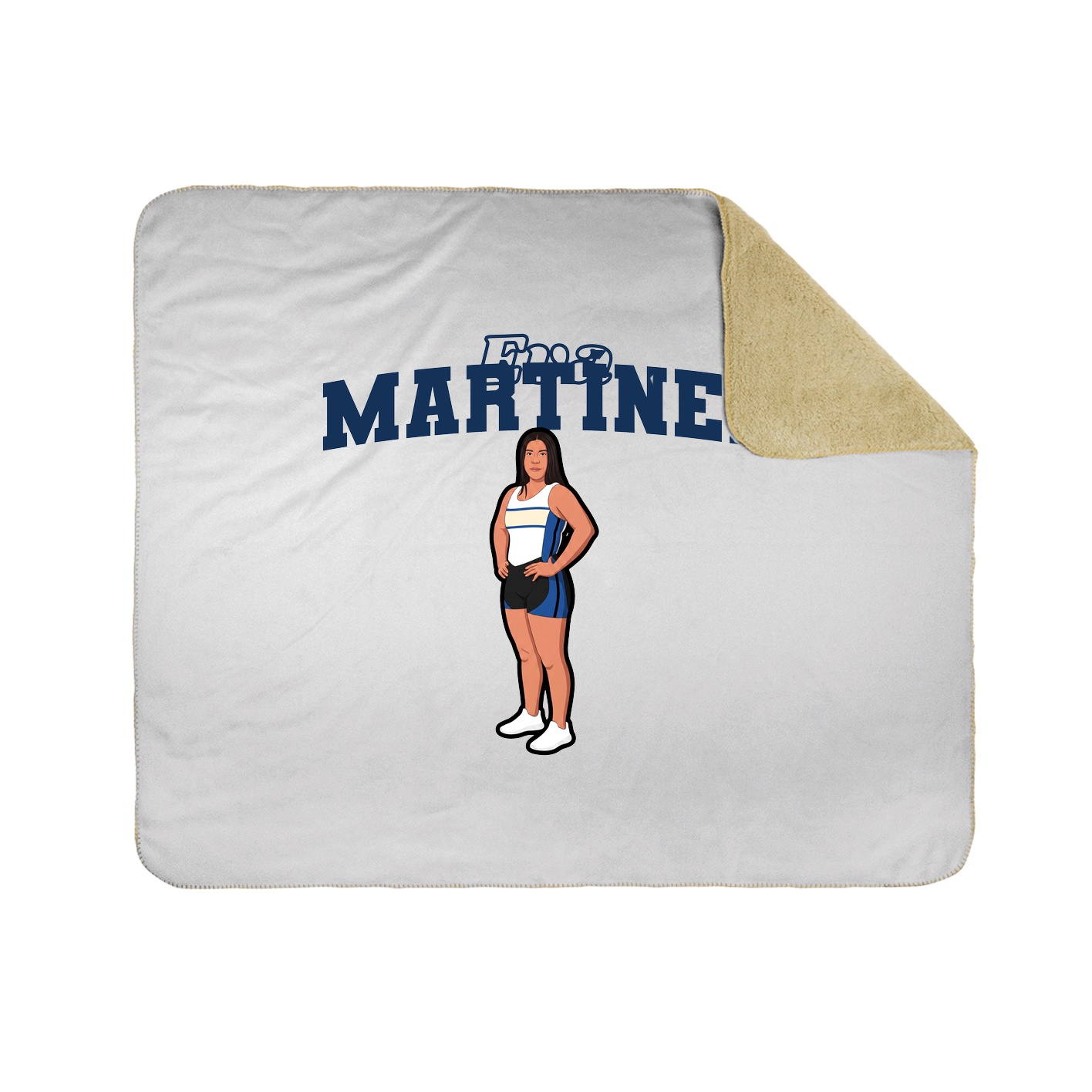 Throw Blanket — Name Arch in White