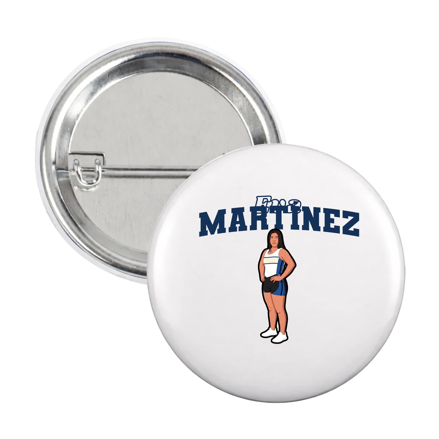 Game Day Button — Name Arch in White