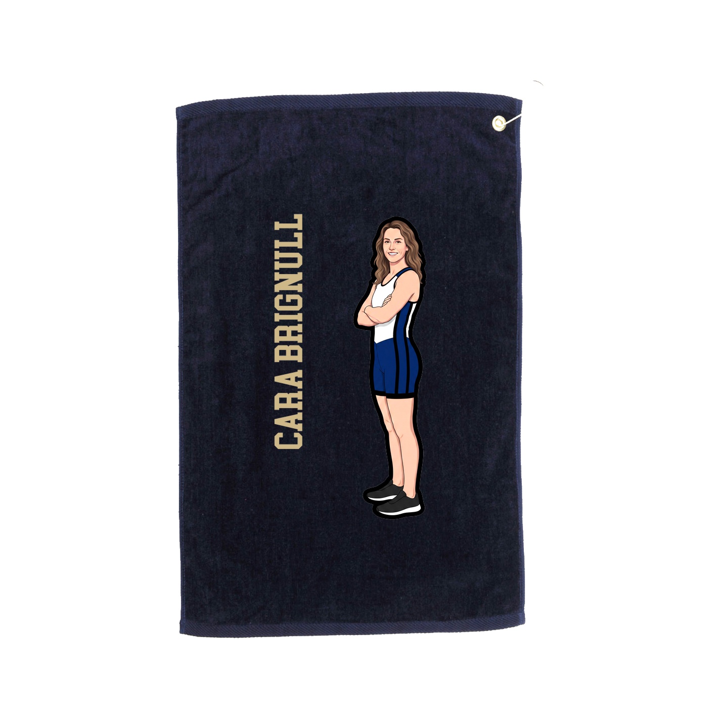 Golf Towel — Name Vertical in Navy