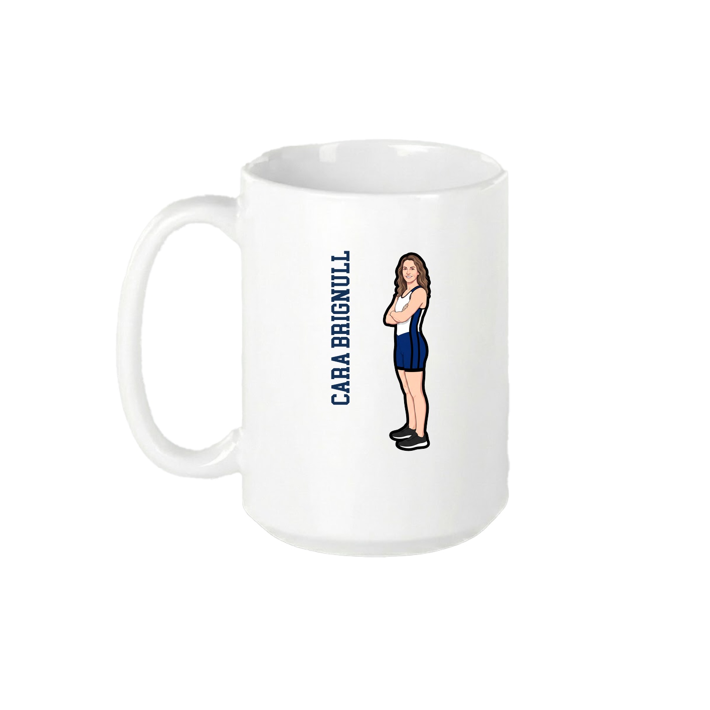 15oz Coffee Mug — Name Vertical in White