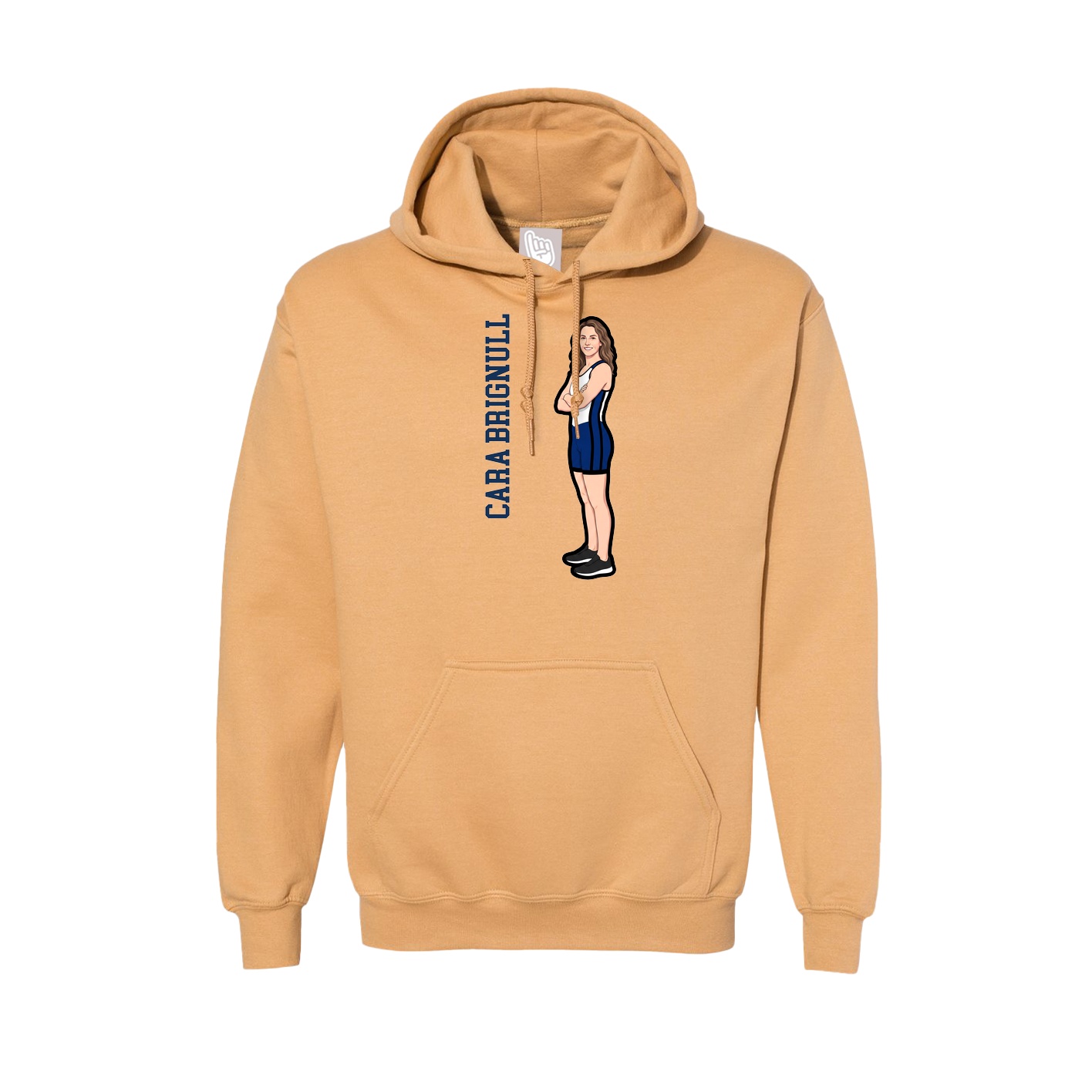 Hoodie — Name Vertical in Vegas Gold