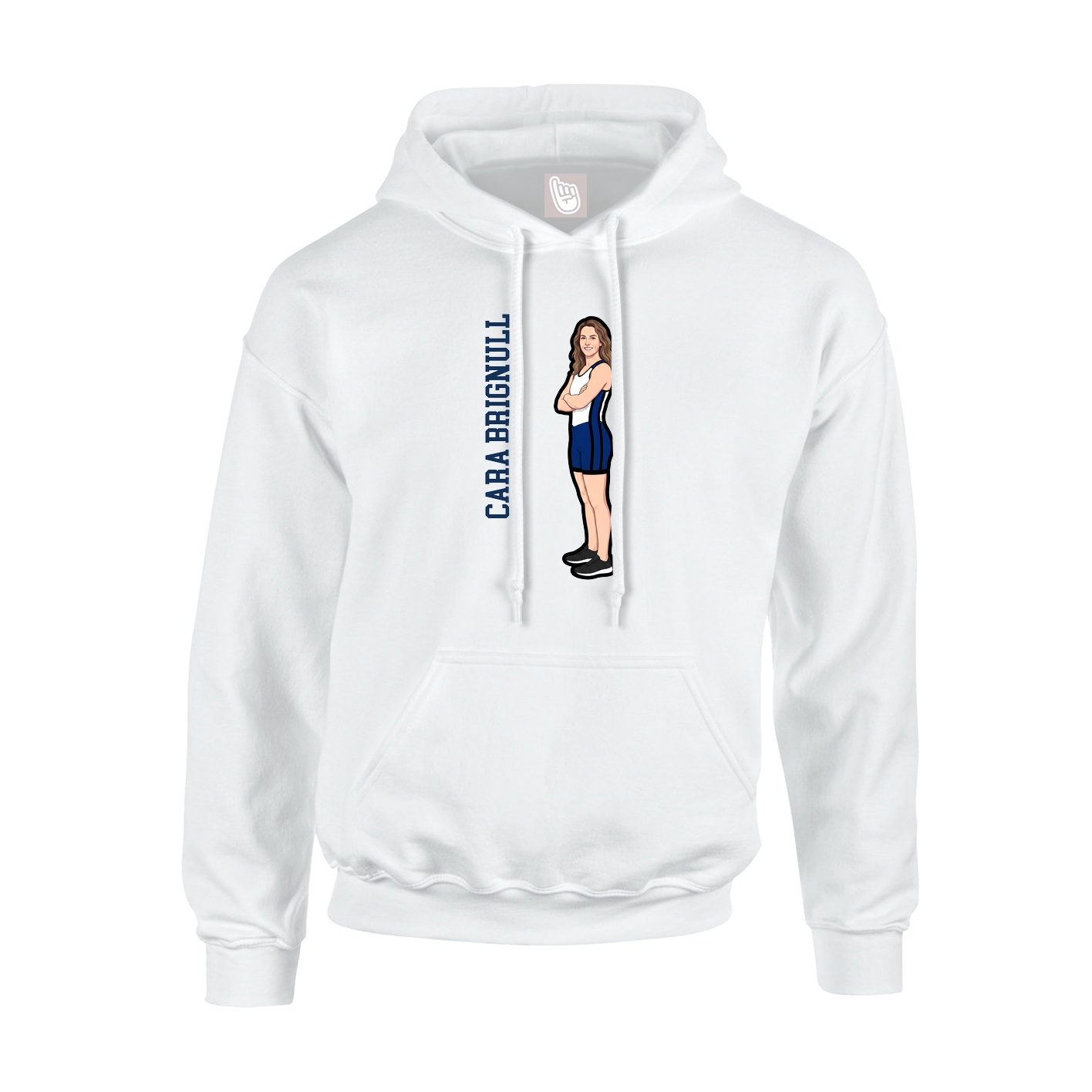Youth Hoodie — Name Vertical in White