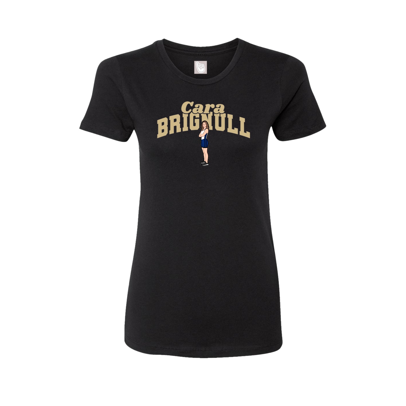 Fitted Women's Tee — Signature Arch in Black