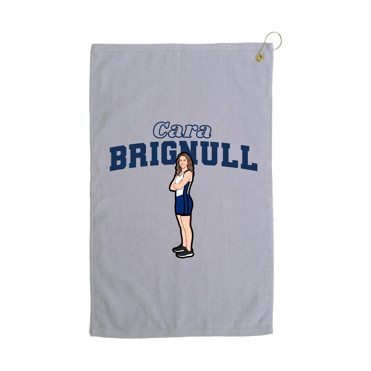 Golf Towel — Name Arch in Grey
