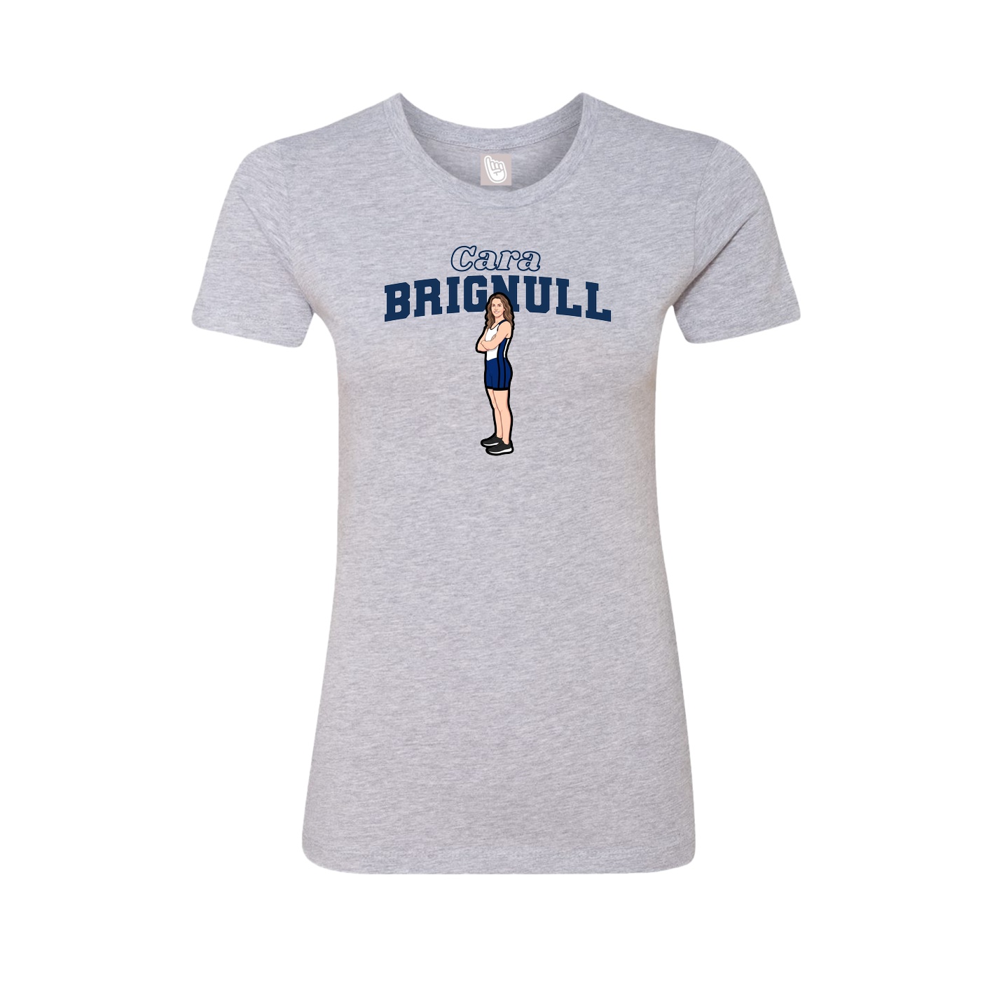 Fitted Women's Tee — Name Arch in Grey