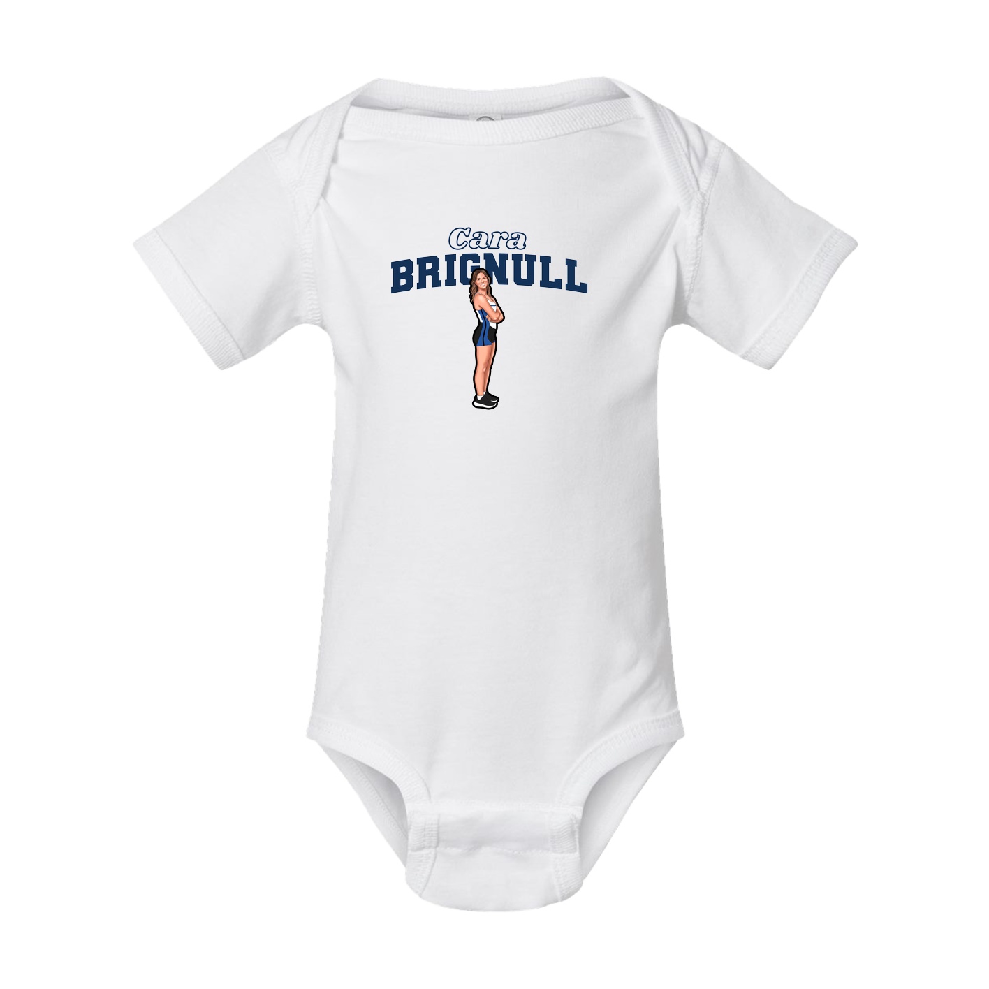 Baby Onesie — Name Arch in White
