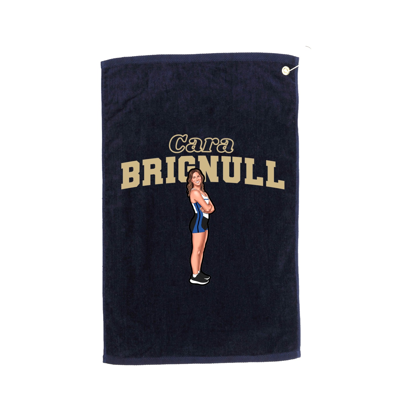 Golf Towel — Name Arch in Navy