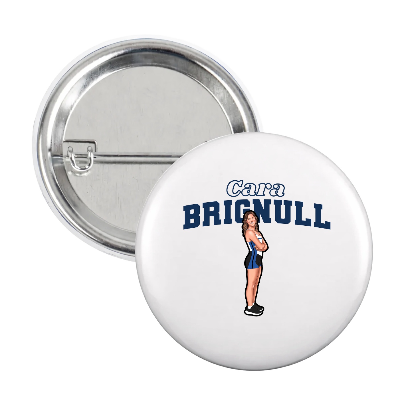 Game Day Button — Name Arch in White