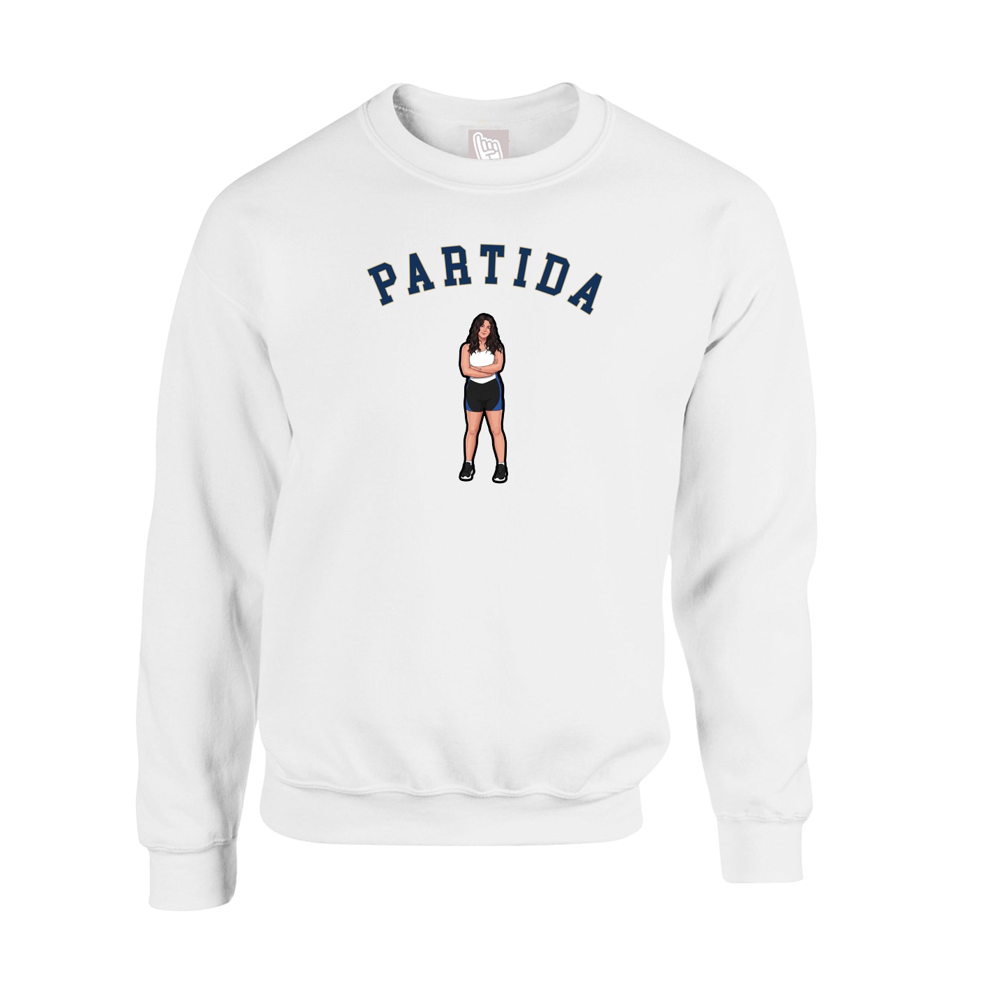 Fleece Crew — Shirsey Arch in White