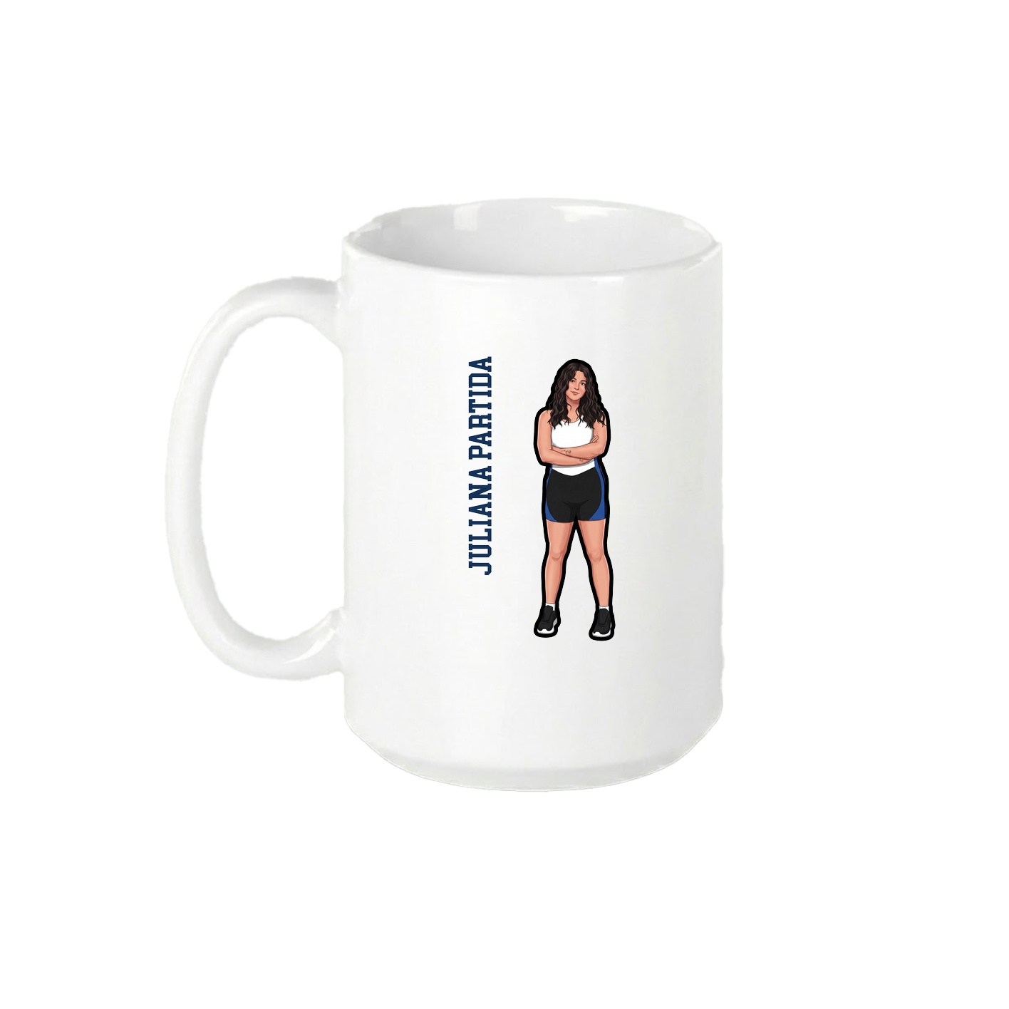 15oz Coffee Mug — Name Vertical in White