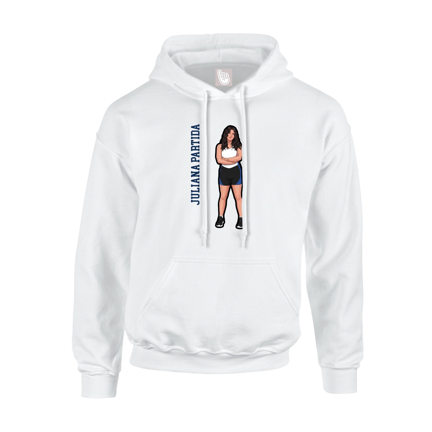 Youth Hoodie — Name Vertical in White