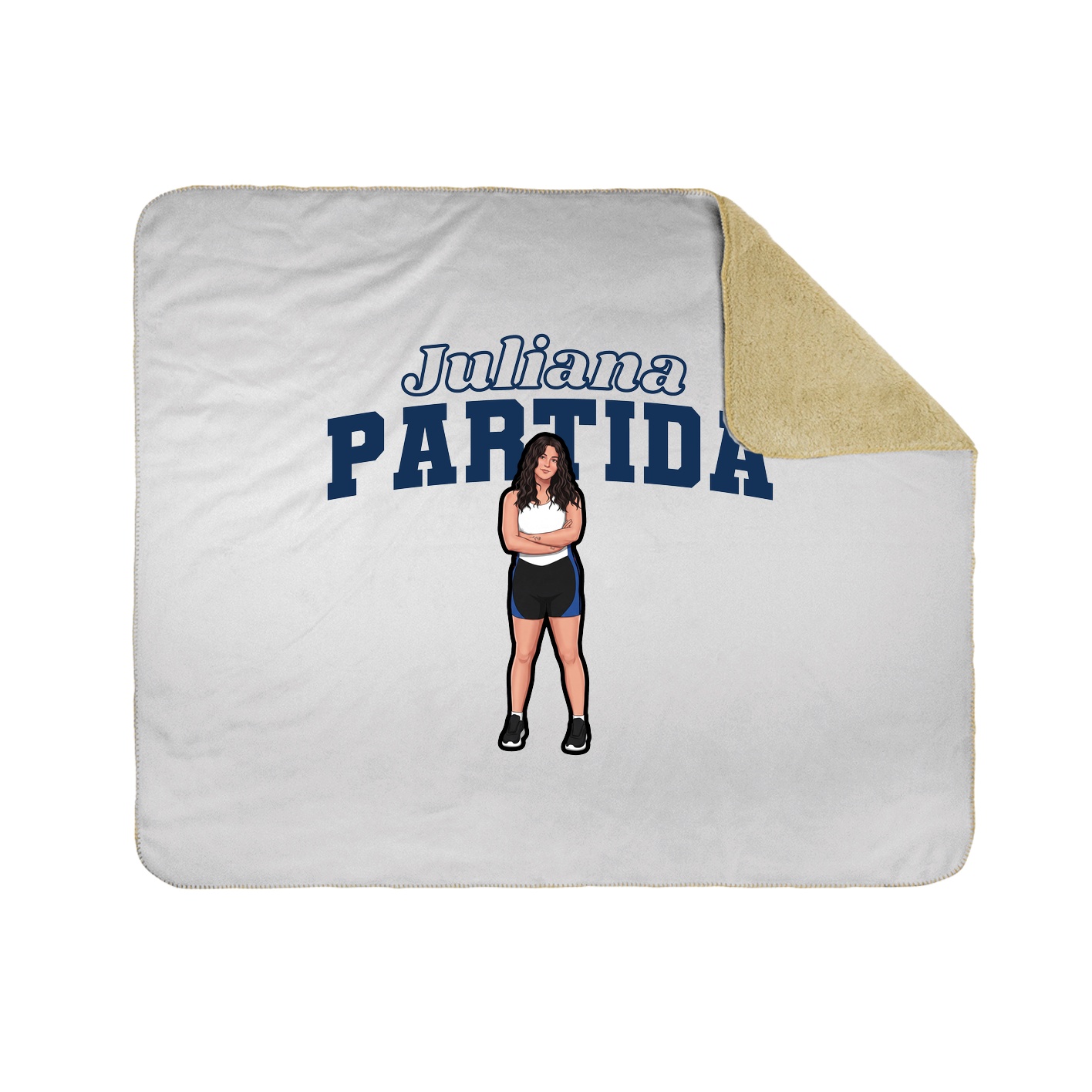 Throw Blanket — Name Arch in White