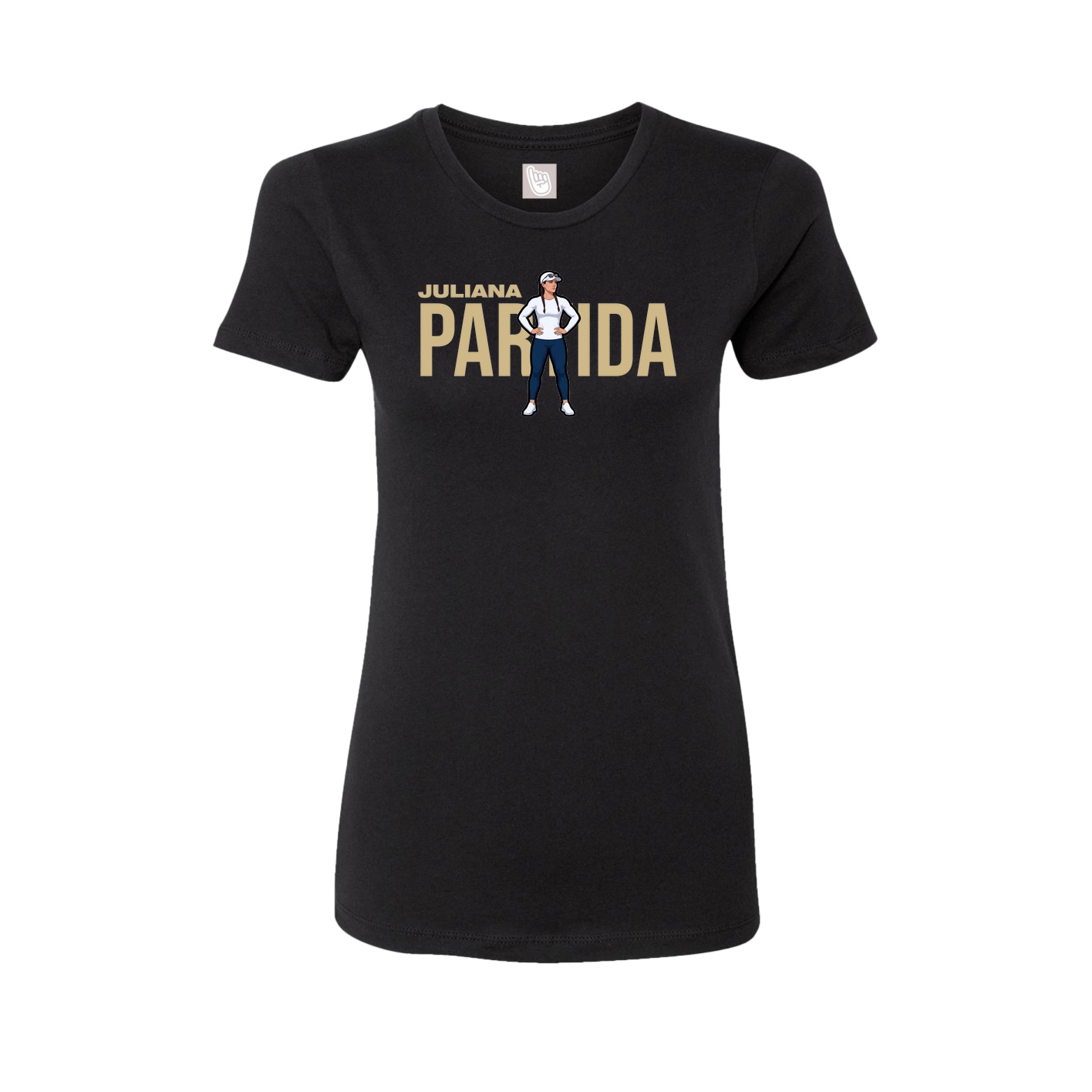 Fitted Women's Tee — Player Name in Black