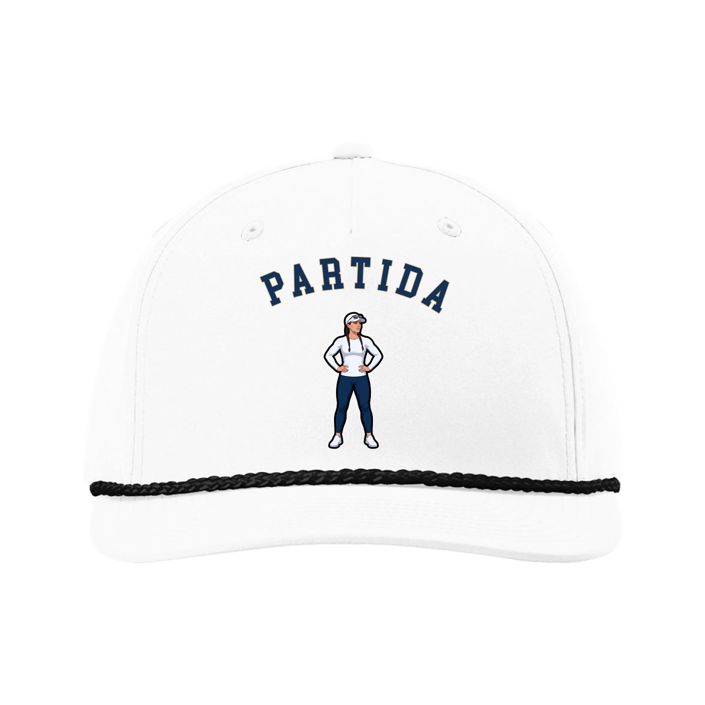 Five-Panel Classic Rope Cap — Shirsey Arch in White