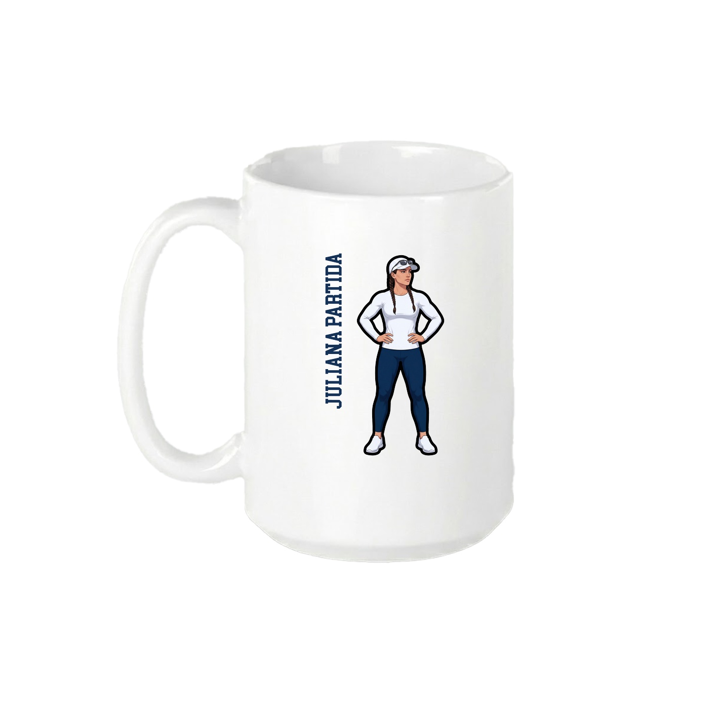 15oz Coffee Mug — Name Vertical in White