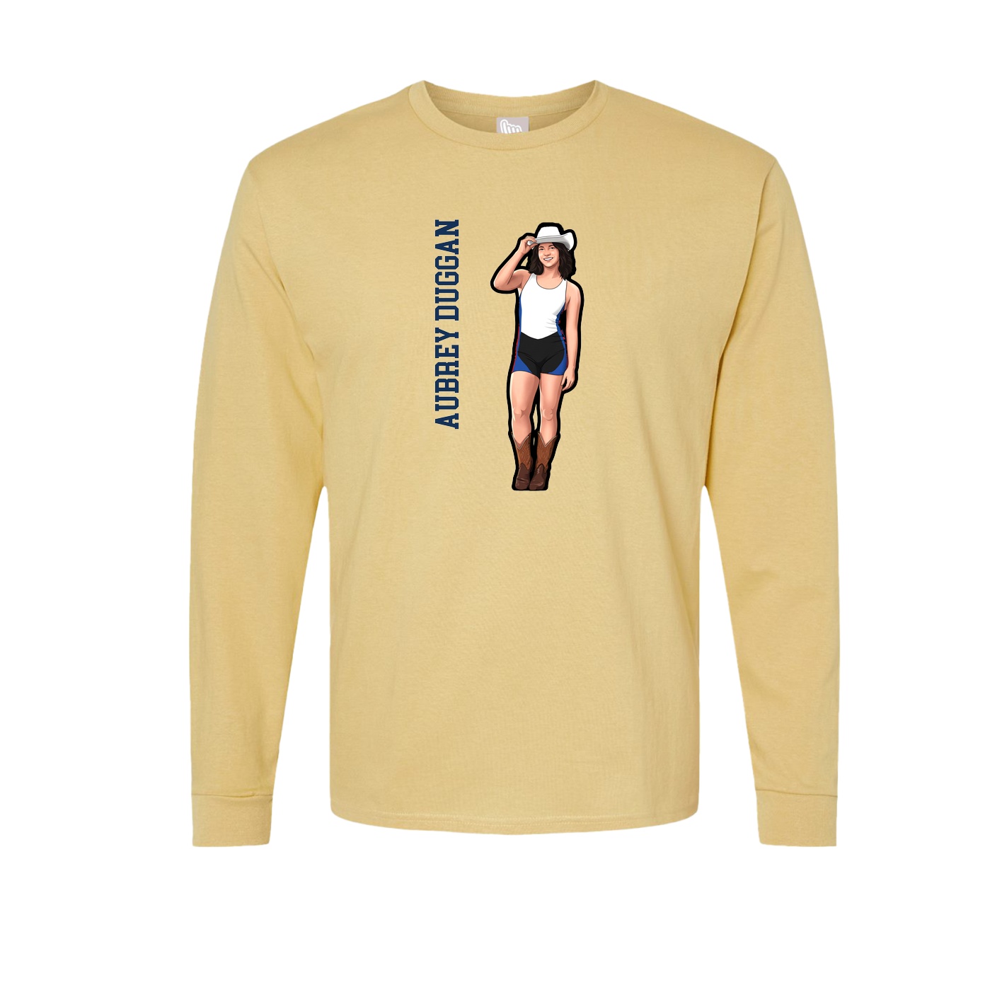 Long Sleeve Tee — Name Vertical in Vegas Gold